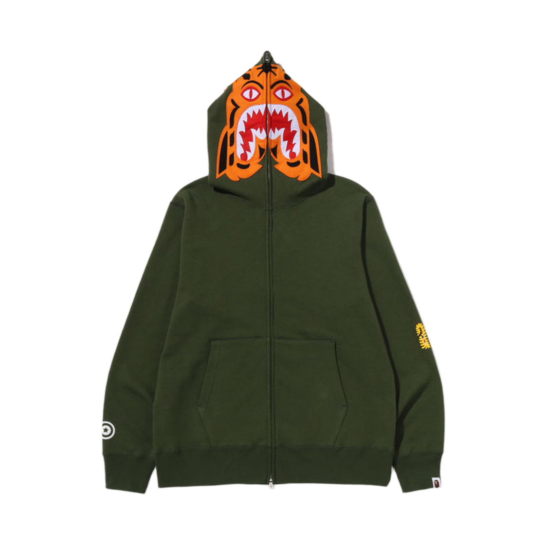 - BAPE Tiger Full Zip Hoodie Olivedrab