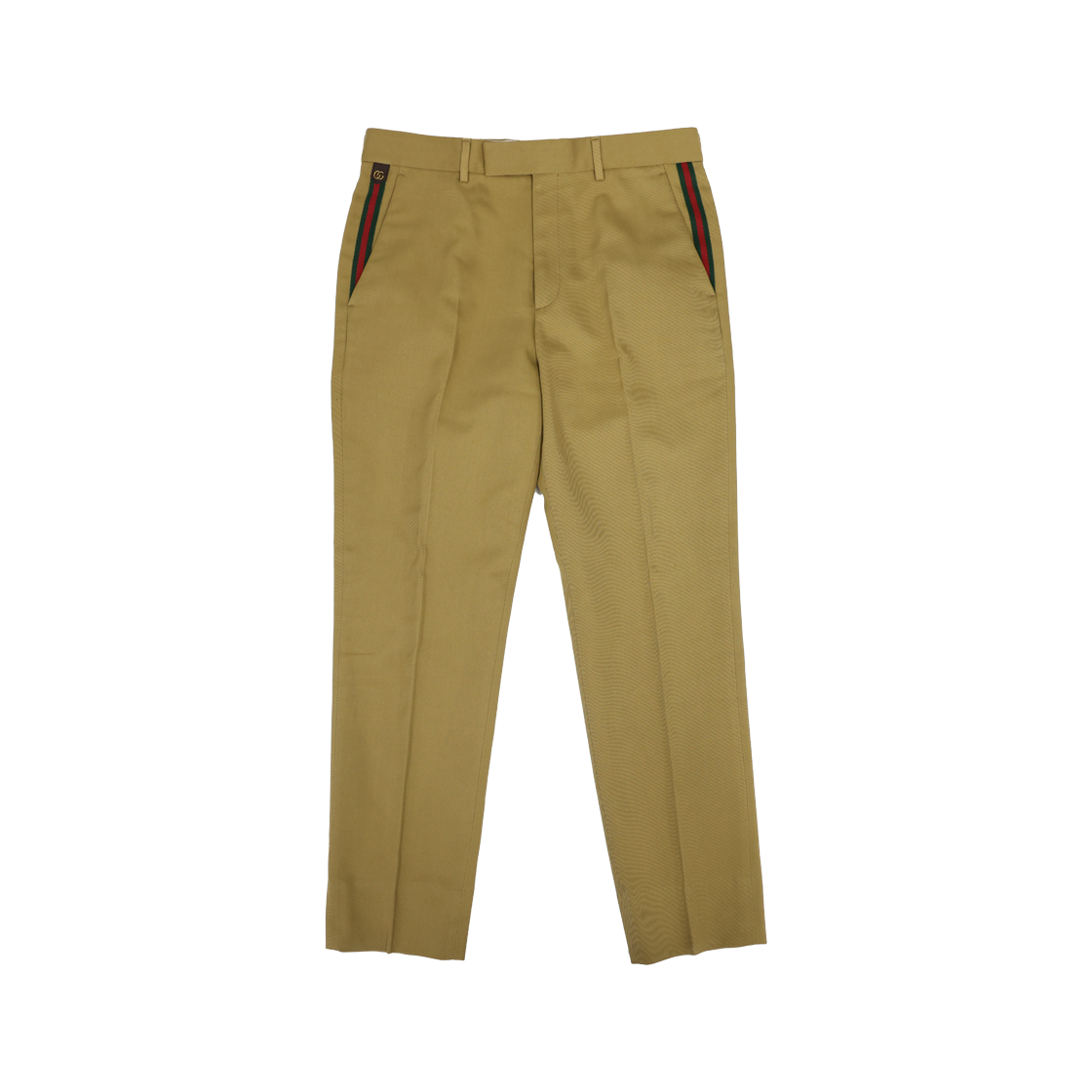 ITW73I8THRVL Gucci 668588 Cotton Ankle Trousers Web Beige