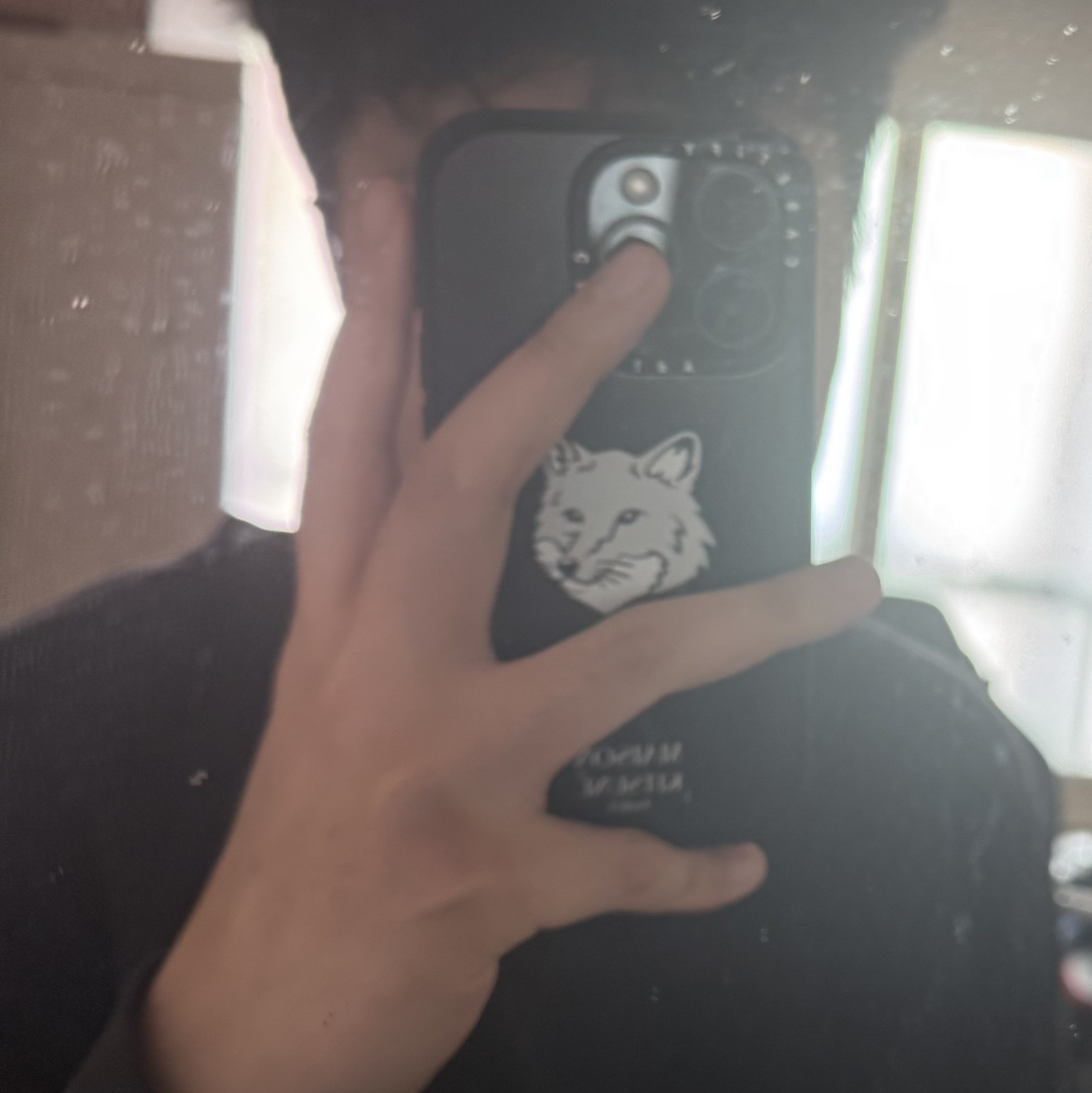 Casetify x Maison Kitsune iPhone Black Magsafe Impact Case Matte Black 착용 스타일