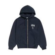 Stussy World Tour Zip Hoodie Navy 2025