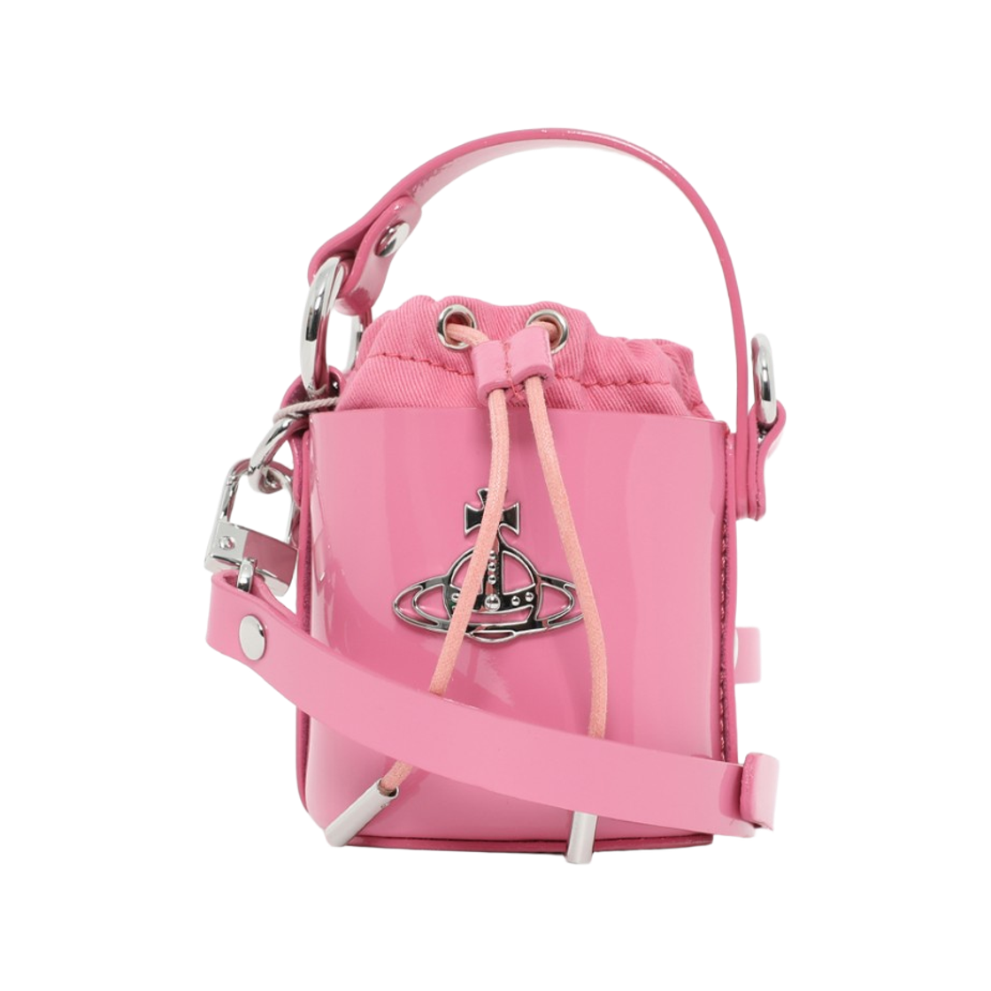 비비안 웨스트우드 오브 로고 미니 버킷백 핑크(Vivienne Westwood Orb Logo Mini Bucket Bag Pink)