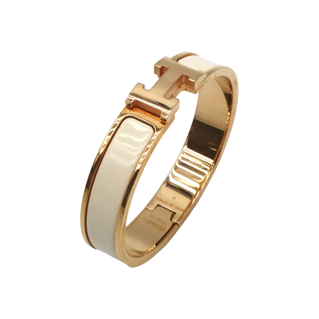 ITAGB7FGT3LF H700001F 31PM Click H Gold-Plated Blanc White Enamel Click Bracelet