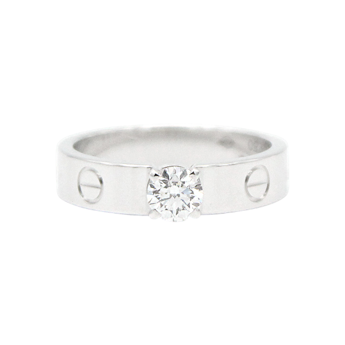 ITFCL6DU3OKO Cartier Love Solitaire Wedding Band 18K White Gold Diamond 0.30CT Size 9