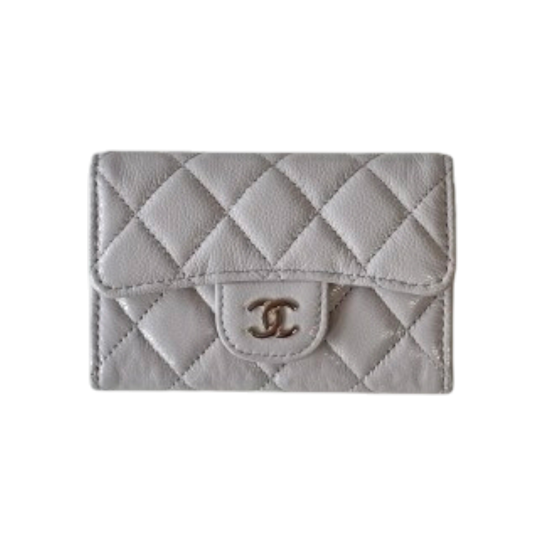 ITWTONMLPVM9 Chanel Classic Snap Flap Card Wallet in Lavender with Gold Hardware AP0214