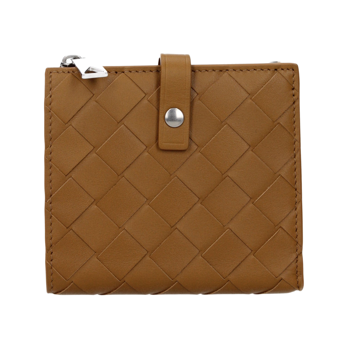 600270VCRA12596 Bottega Veneta Intrecciato Bi-Fold Wallet Camel