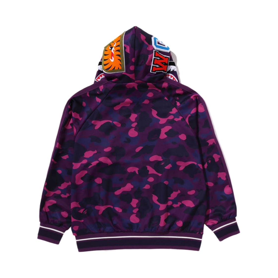 베이프 컬러 카모 샤크 릴렉스드 핏 후드 트랙 자켓 퍼플(BAPE Color Camo Shark Relaxed Fit Hoodie Track Jacket Purple) - 3