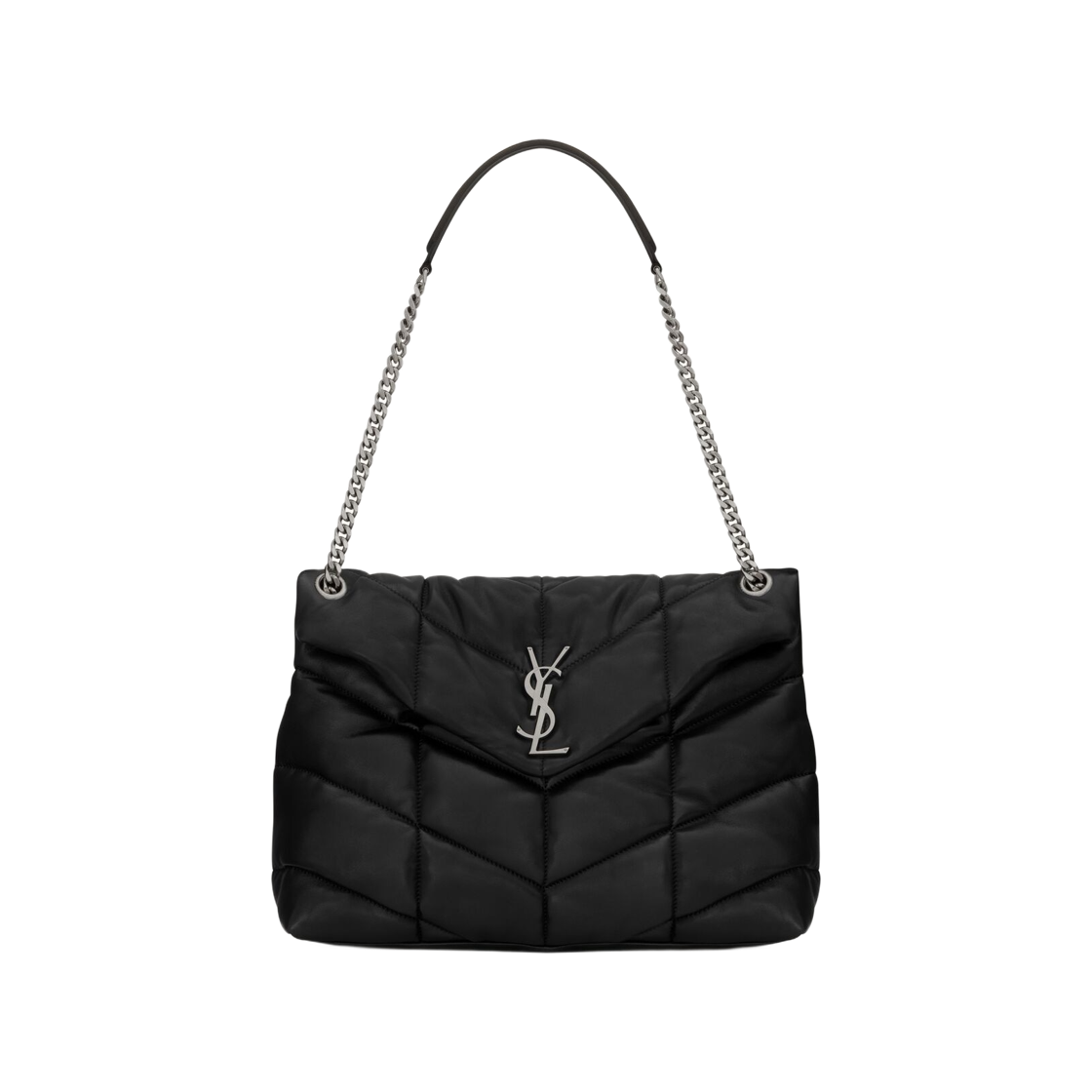 577475-1EL00-1000 Saint Laurent Puffer Medium Quilted Nappa Leather Shoulder Bag Black