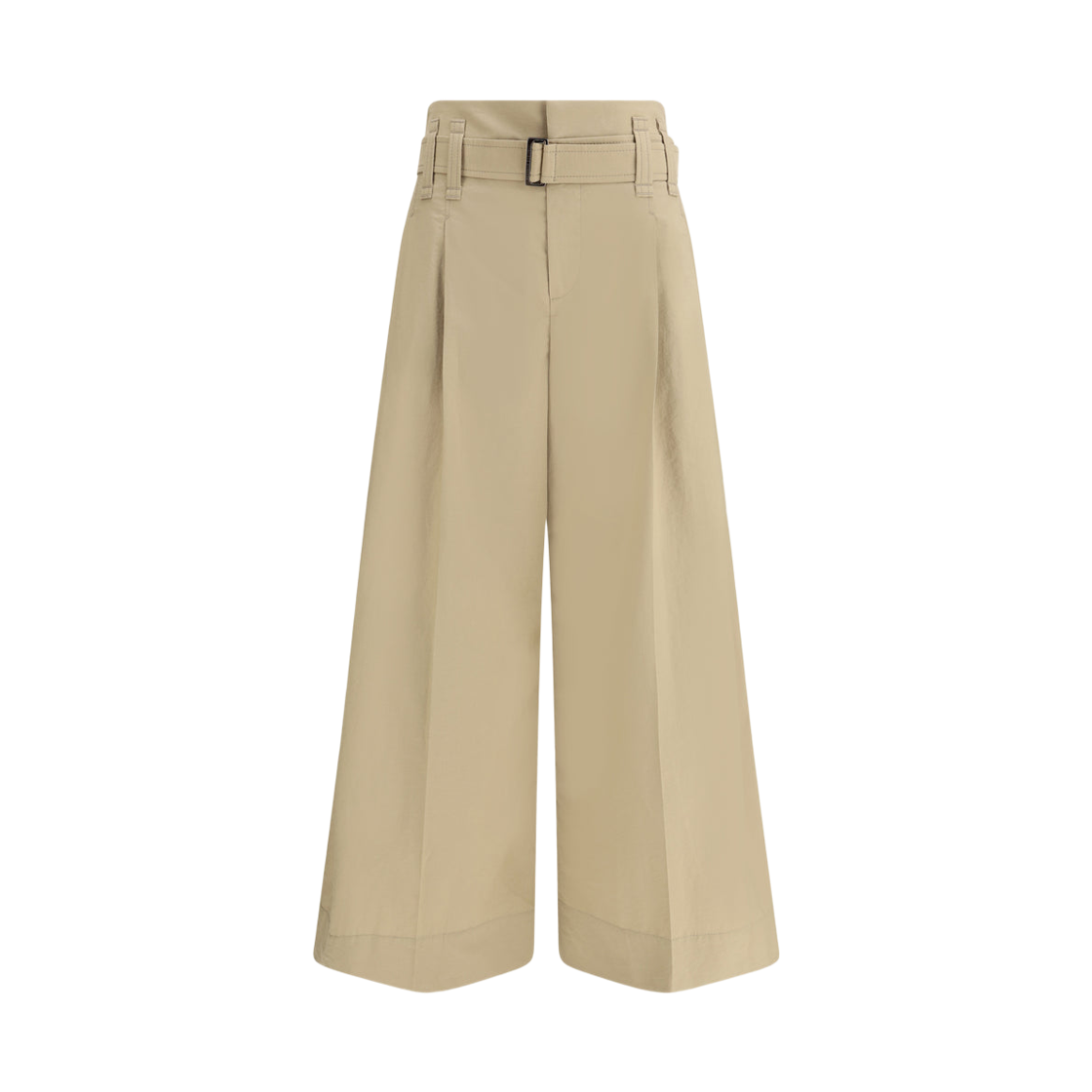 MP140P8999-C3982 (W) Brunello Cucinelli Pleated Cropped Pants Beige