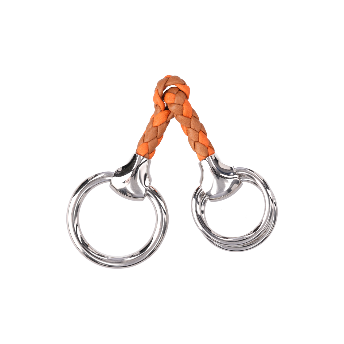 IT63VQHO8JTH Hermes H603353S Mini Mors Tressé Cuir Scarf Ring - Gold Orange