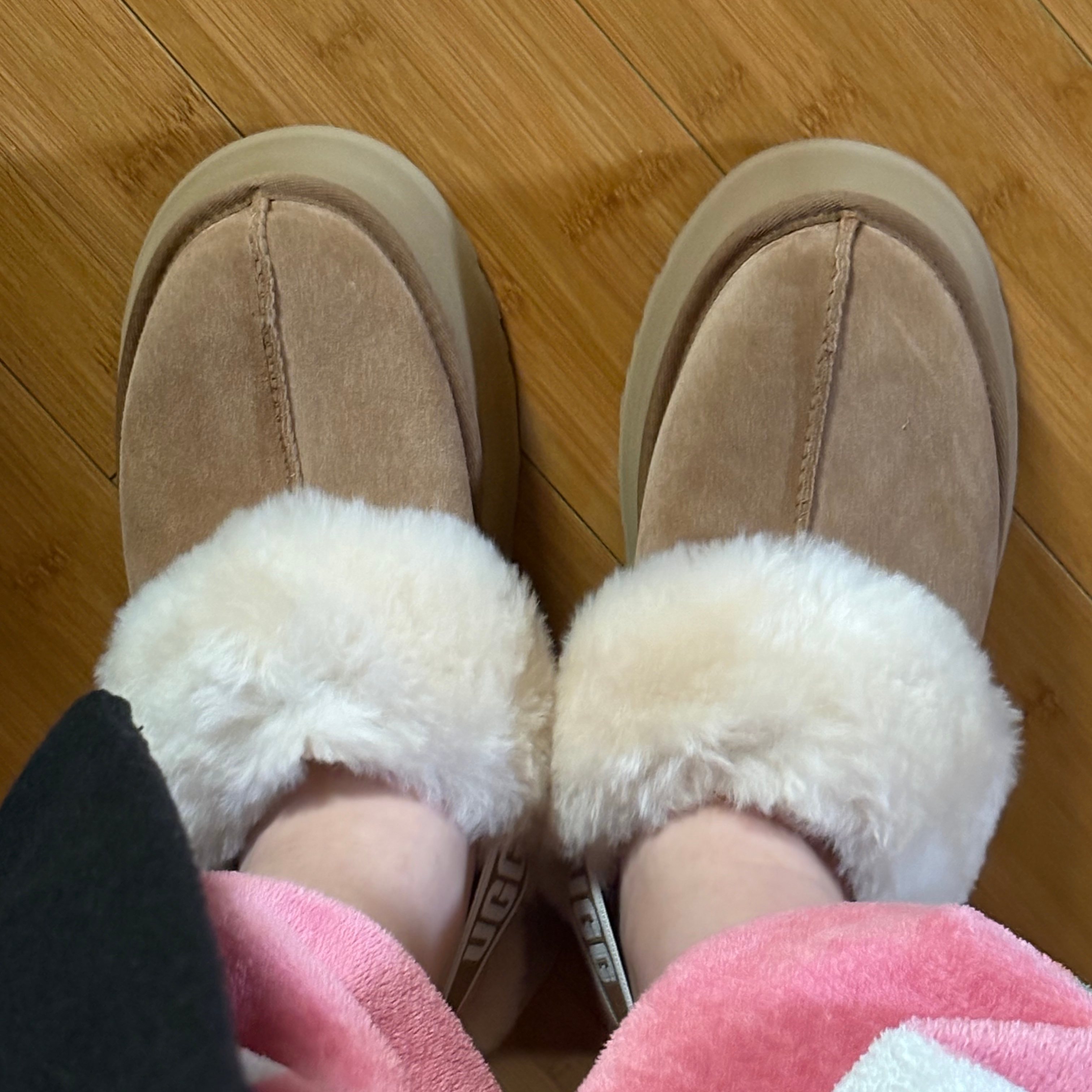 (W) UGG Funkette Slides Chestnut 착용 스타일