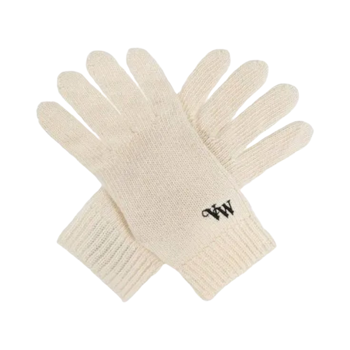 8202002Q-K004A-A405 Vivienne Westwood Logo Cashmere Gloves Off White