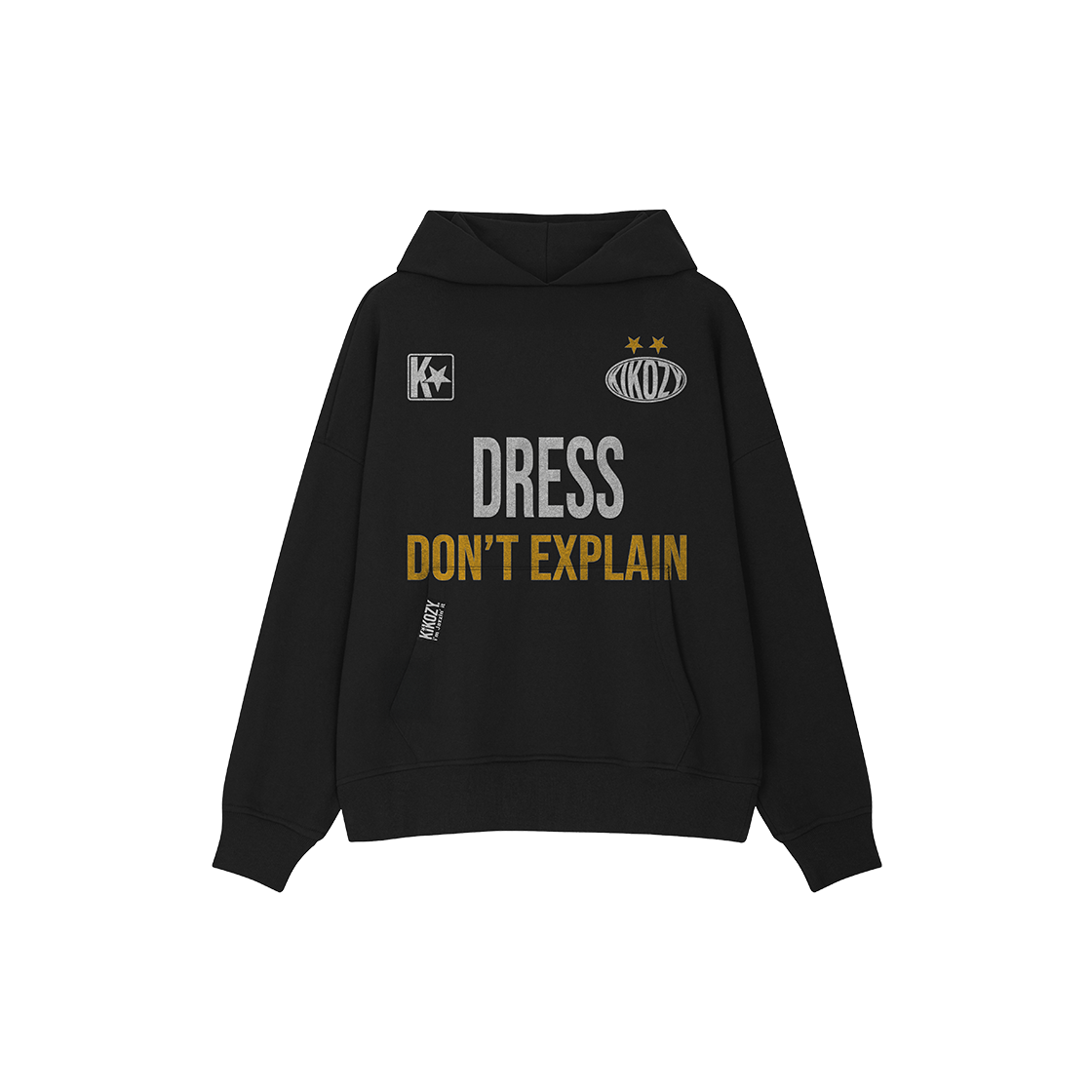 S35586 Kikozy Don't Explain Uniform Hoodie Black