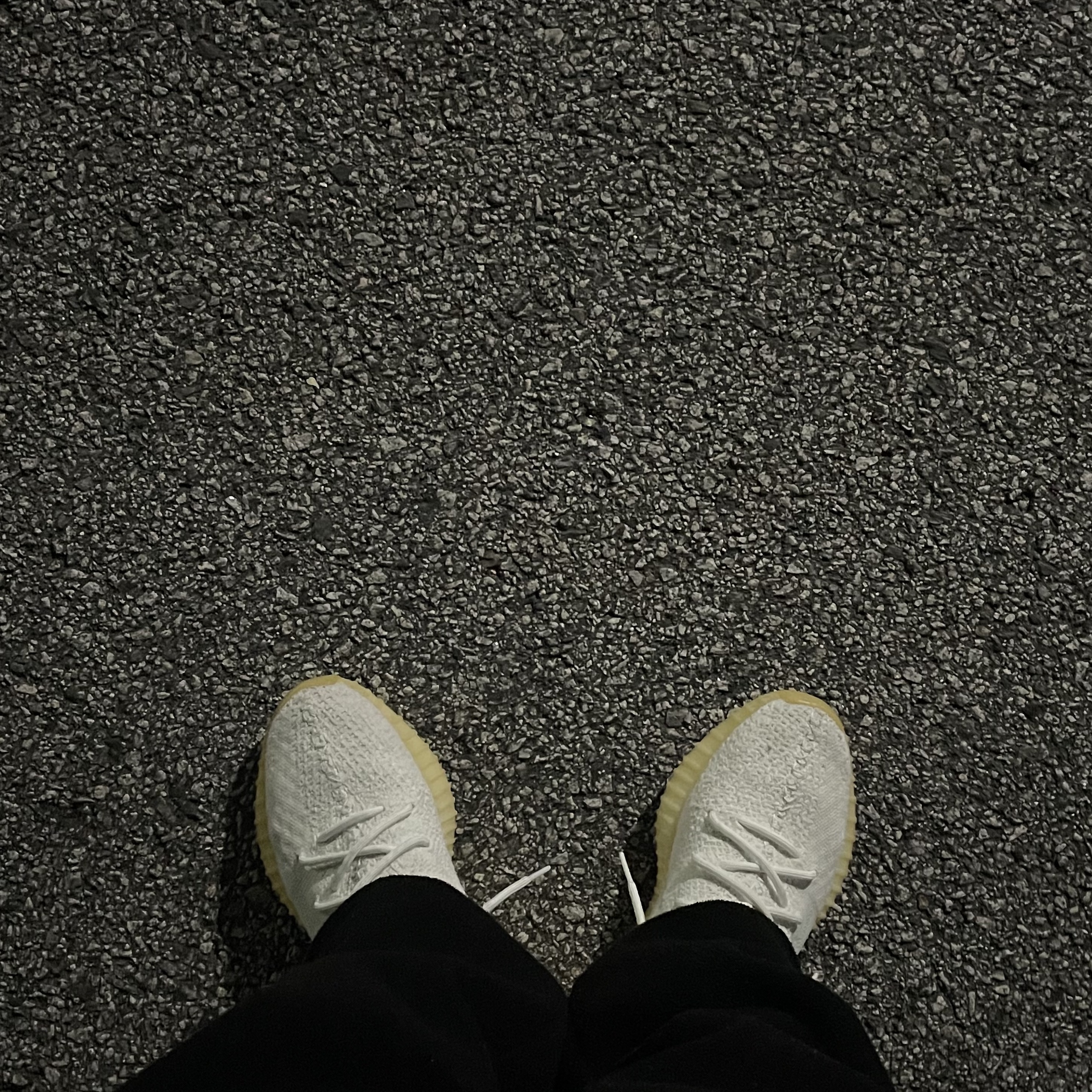 Adidas Yeezy Boost 350 V2 Cream/Triple White 착용 스타일