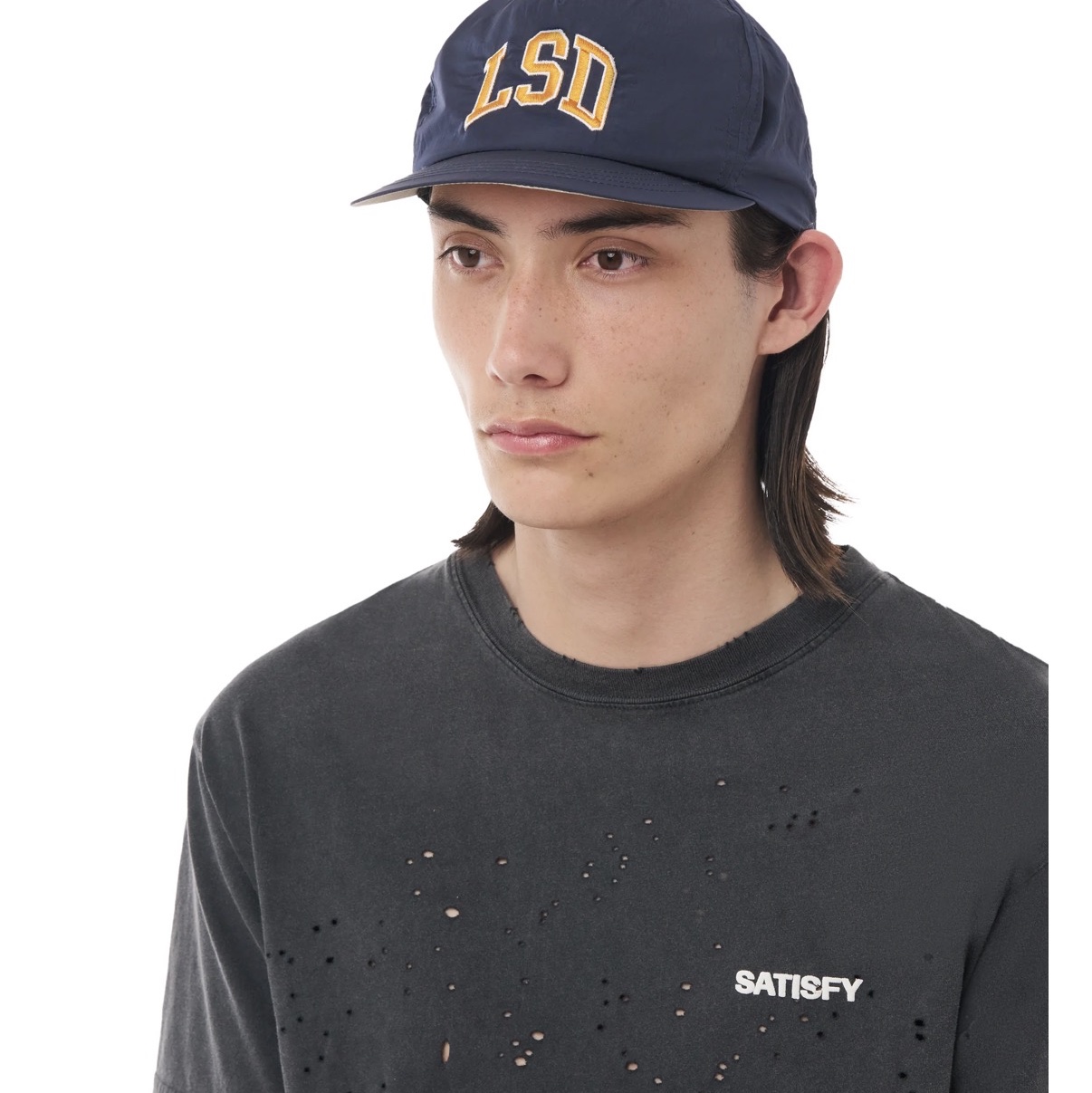Satisfy Flitesilk 5-Panel Pinch Cap Navy 착용 스타일 - 1