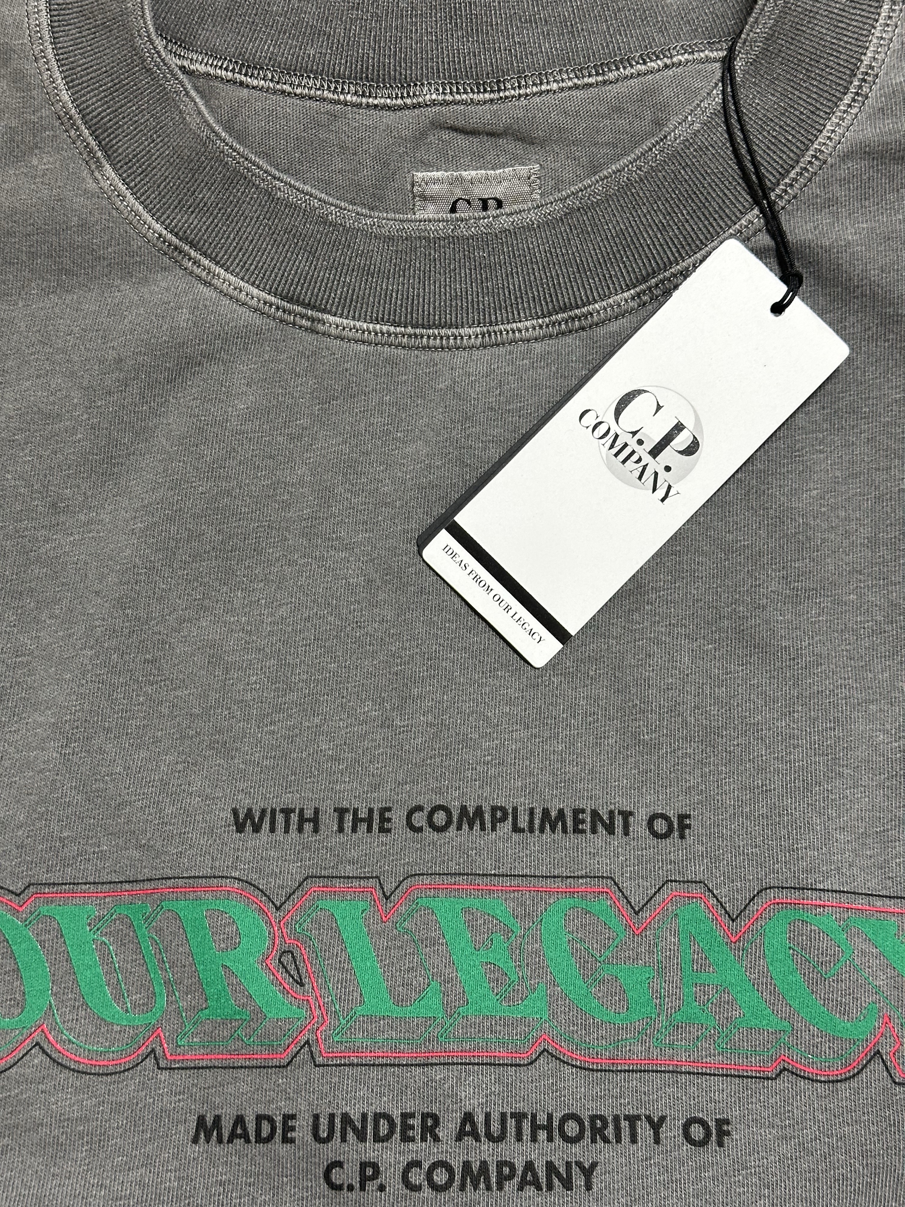 C.P. Company x Our Legacy Work Shop Heavy Jersey Short Sleeve T-Shirt After Dark Grey - 25FW 착용 스타일 - 1
