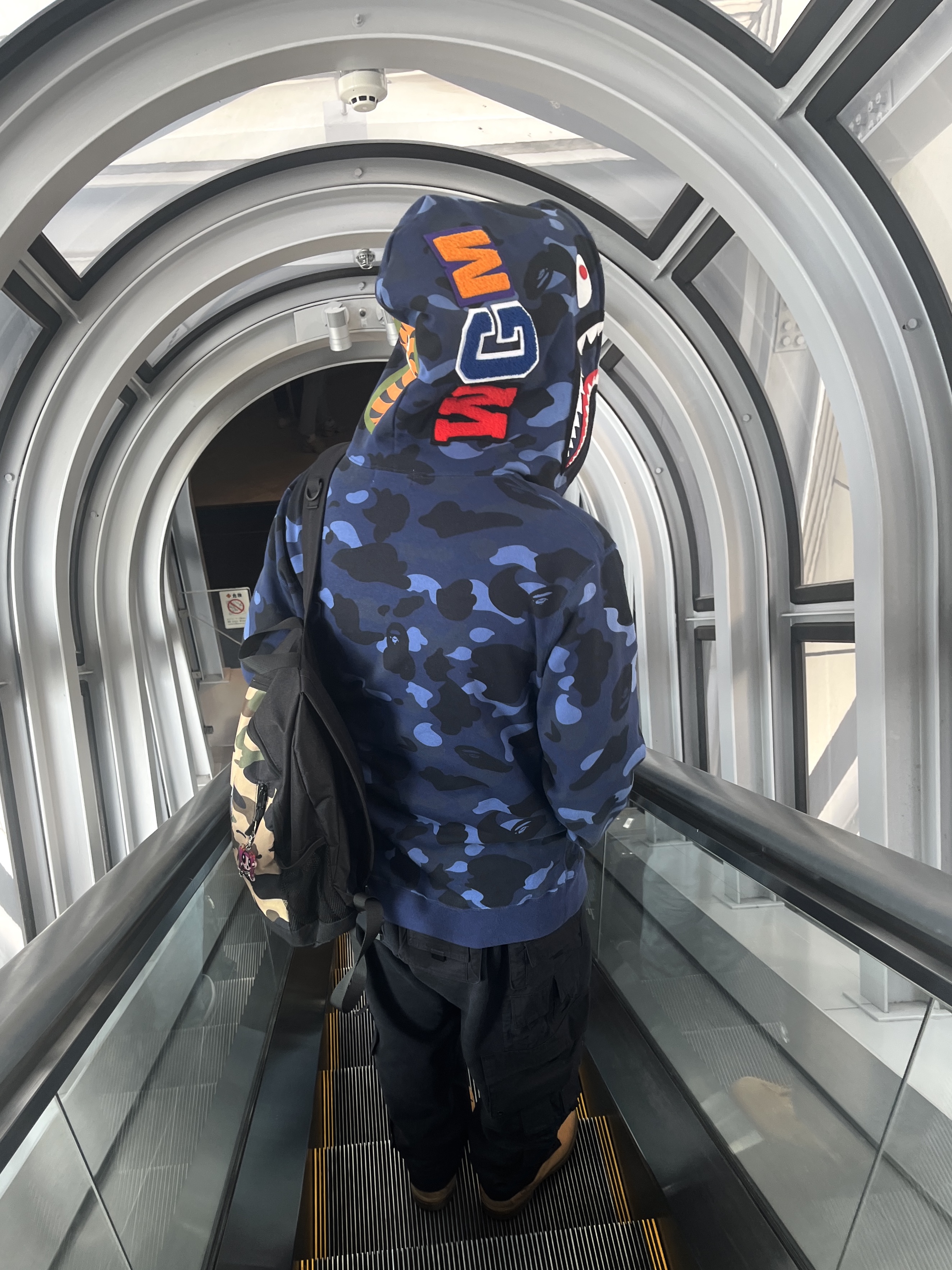 BAPE Color Camo Shark Full Zip Hoodie Navy, Hansroom Chrome Hearts Tiny CH cross Charm 착용 스타일 - 2