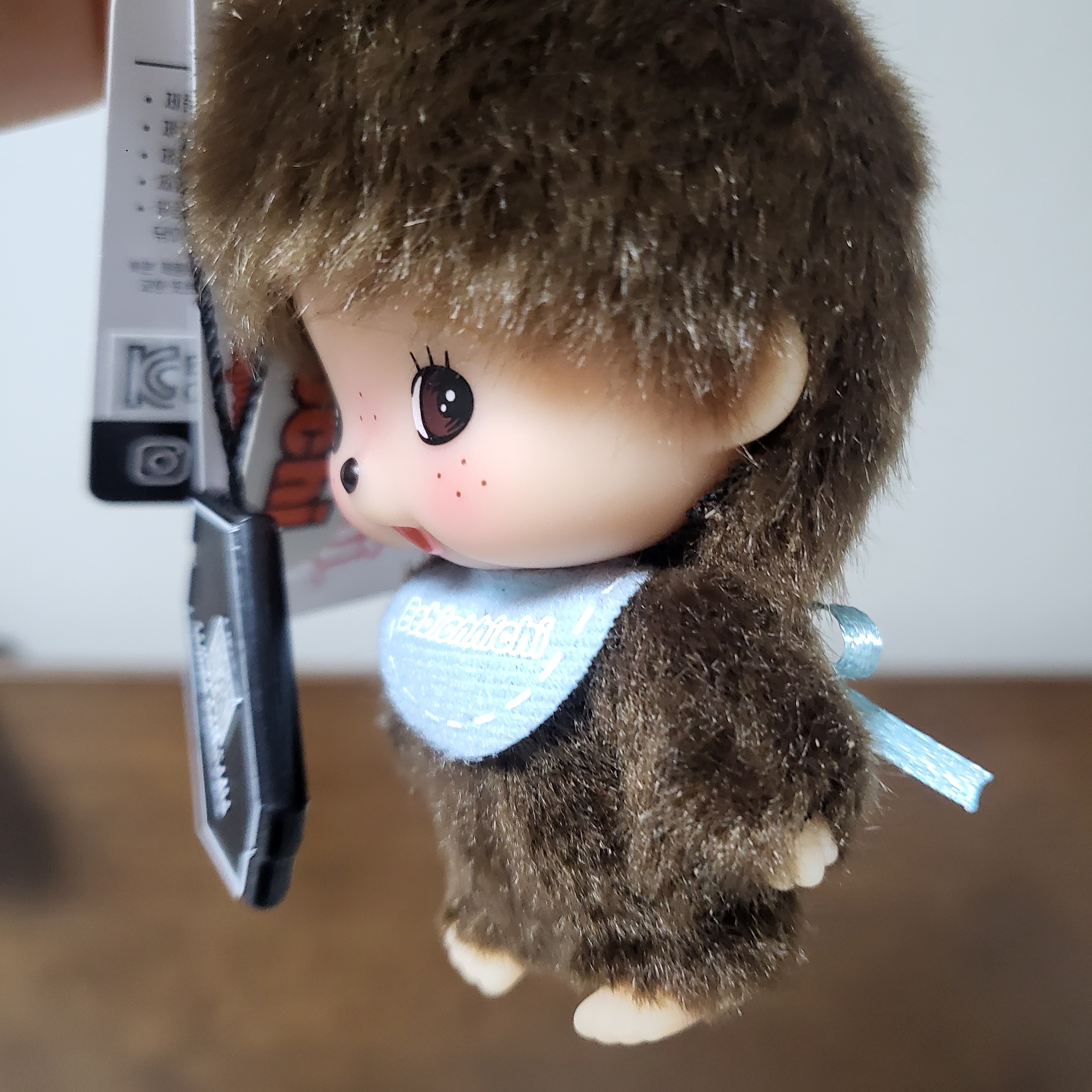 Monchhichi Bebichhichi Bighead SS Boy Key Chain Blue 착용 스타일 - 1