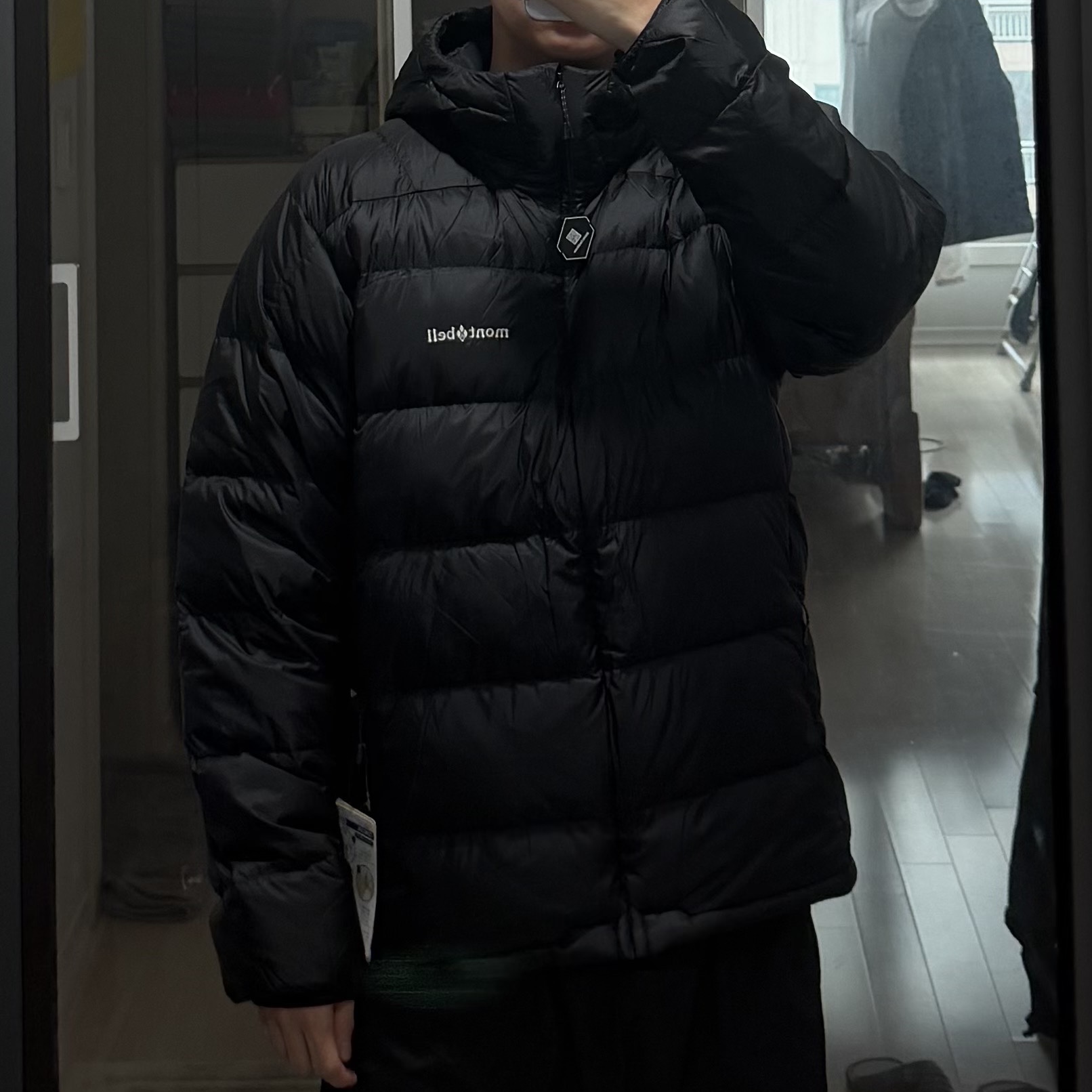 Montbell Superior Down Parka Black, Montbell Light Alpine Down Parka Black 착용 스타일 - 3