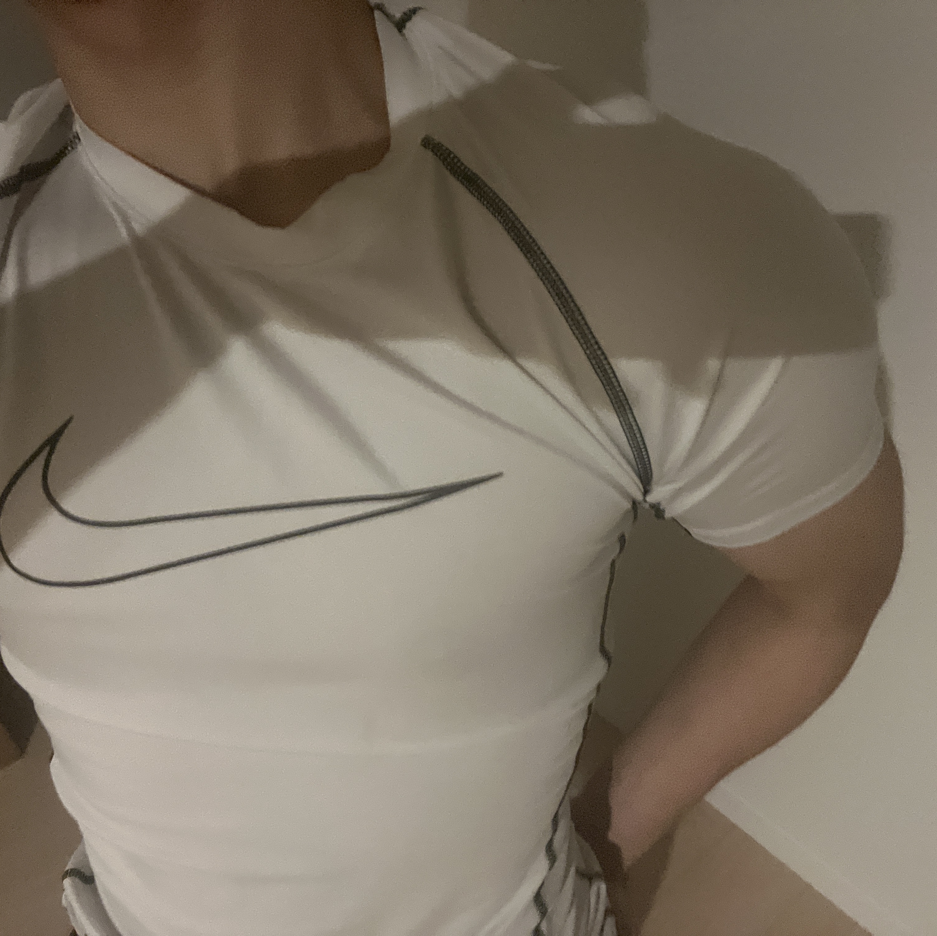Nike Pro Dri-Fit Tight Fit Short Sleeve Top White - Asia 착용 스타일
