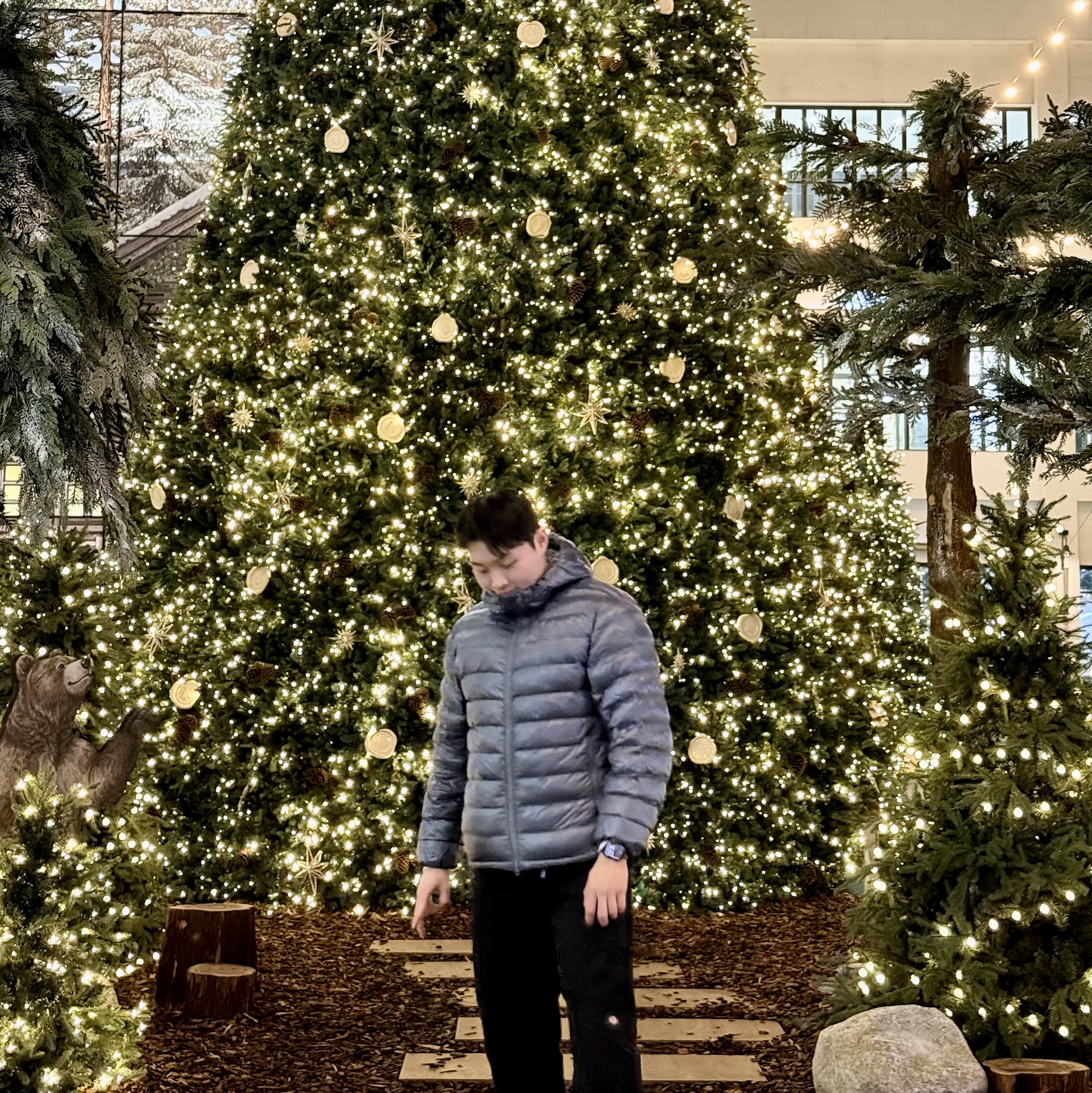 Musinsa Standard Tanker Light Vent Padding Jacket Dusty Blue, Dickies Loose Fit Double Knee Work Pants Black 착용 스타일 - 1