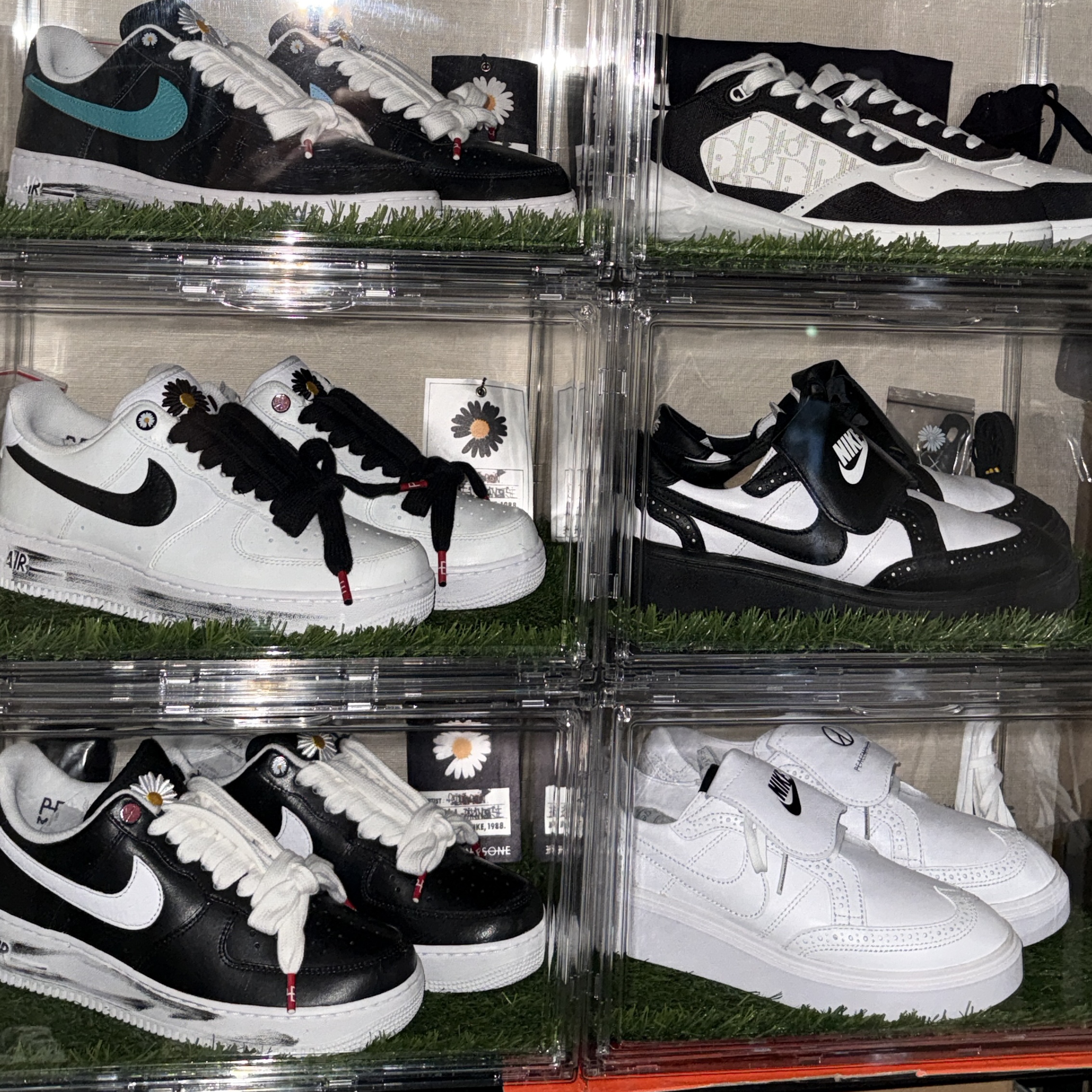 Nike x Peaceminusone Kwondo1 Black and White, Nike x Peaceminusone Air Force 1 Low Para-Noise 착용 스타일