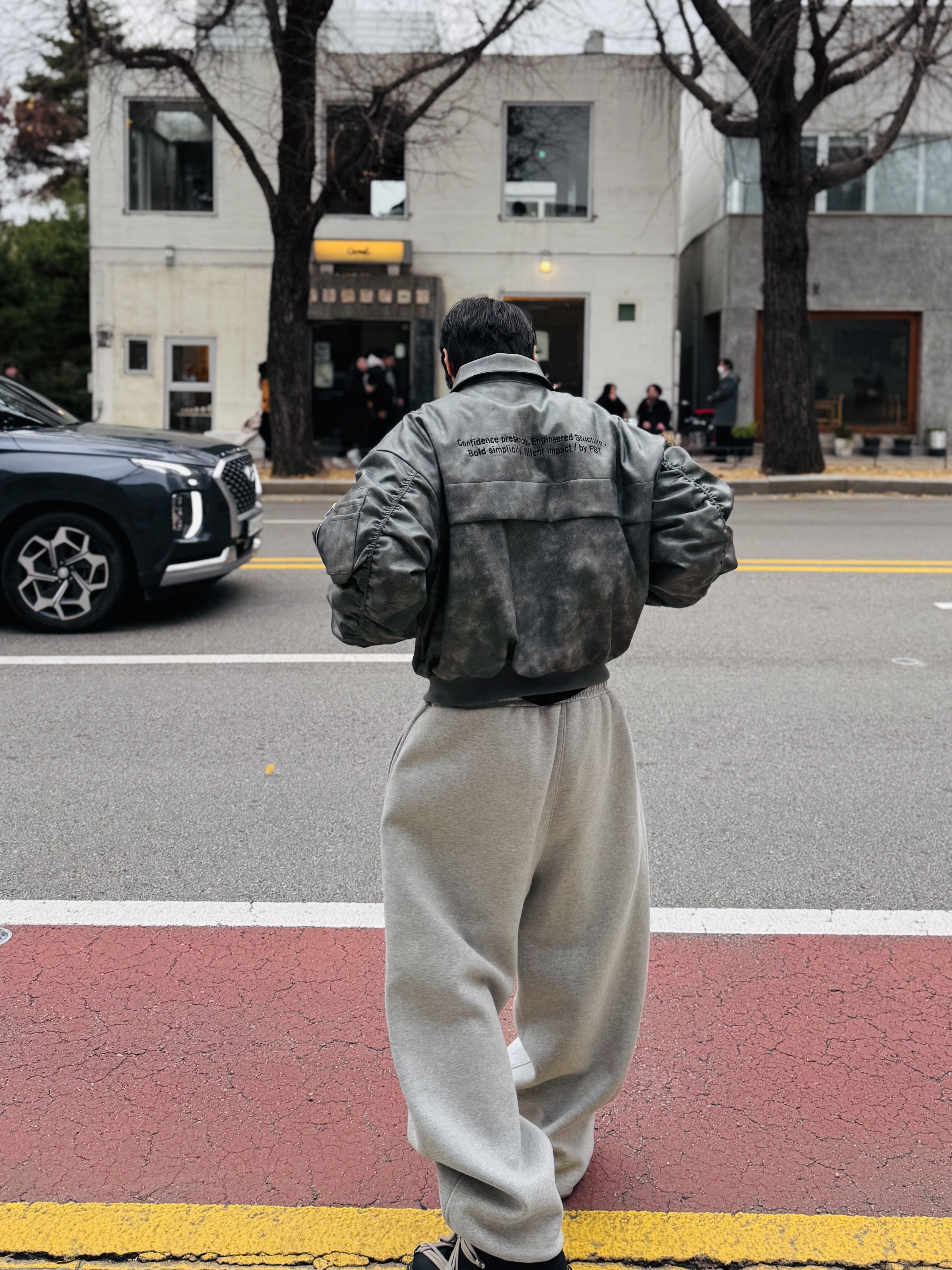 Force Sensitive FS Leather MA-1 Black, Nonnod Scuba Pajama Pants Grey 착용 스타일 - 1