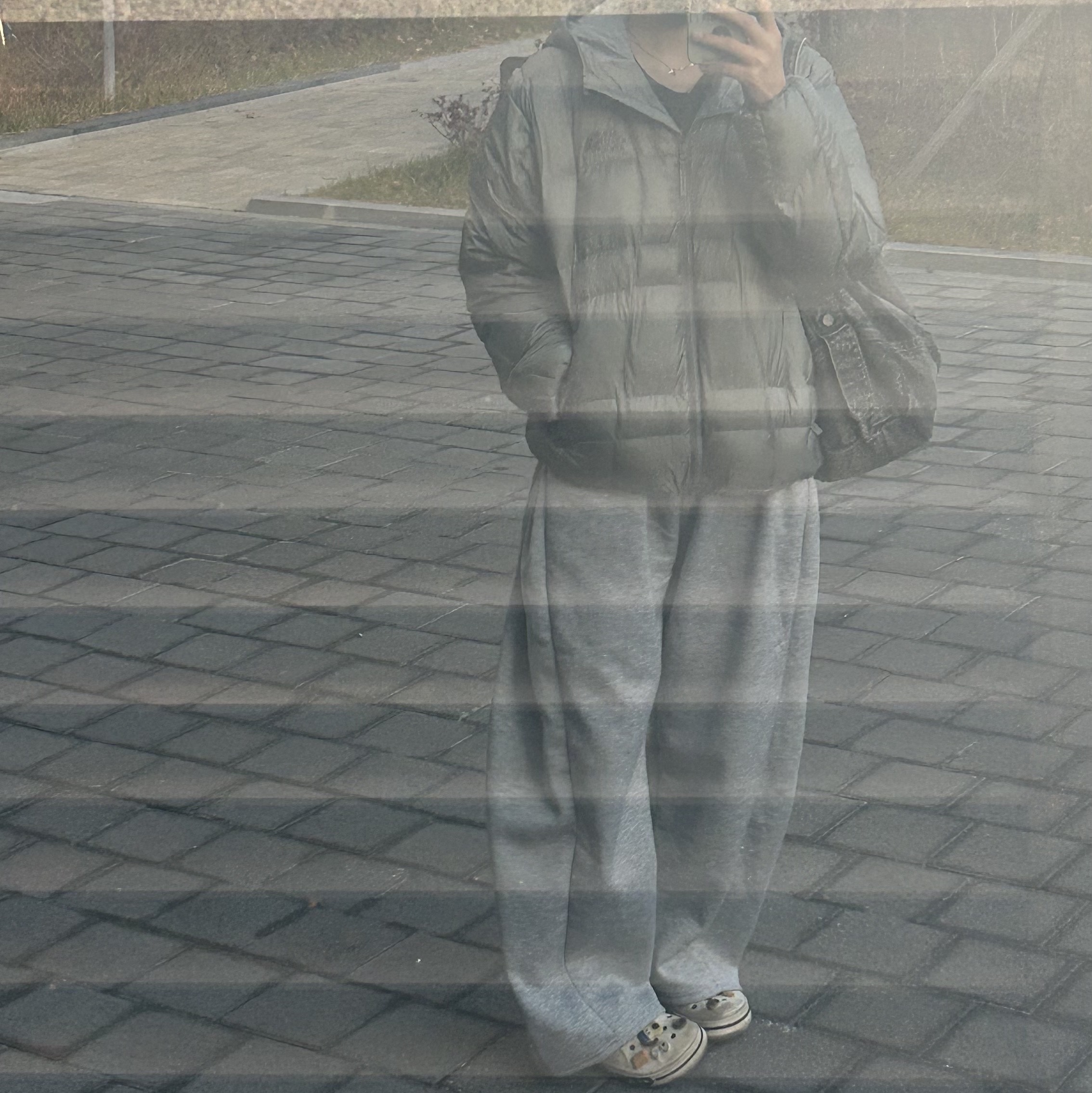 The North Face Wave LT On Jacket Gray 착용 스타일 - 1