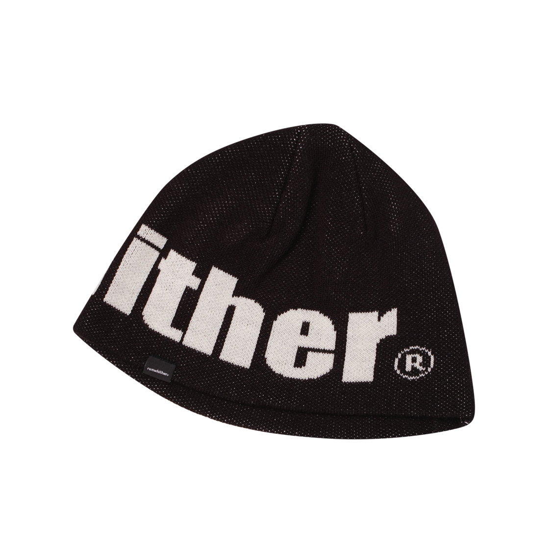 ETC0045 runwhither Logo Beanie Black
