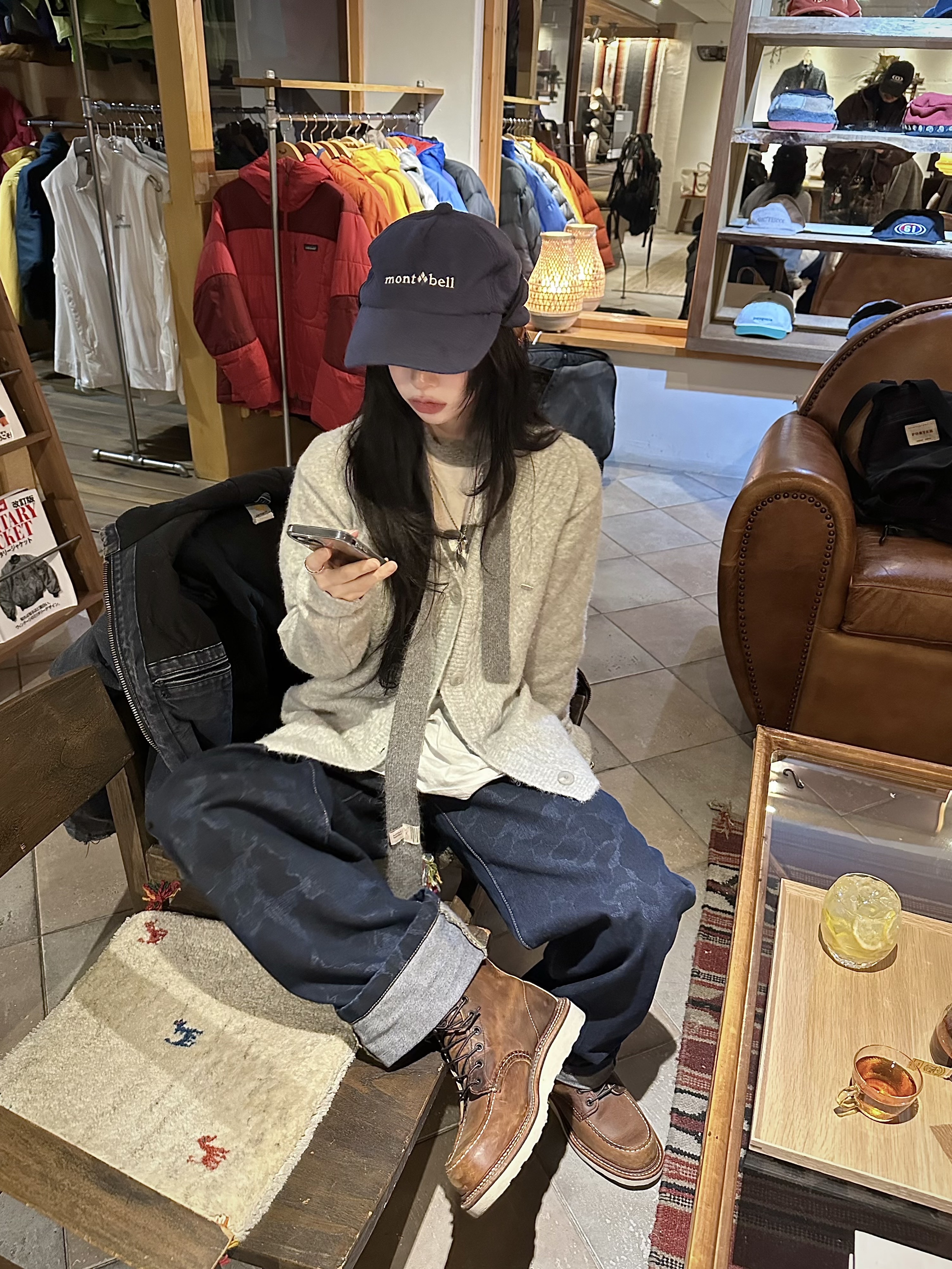 Carhartt WIP Duck Landon Pant Maitland Camo Duck Blue Stone Washed, Red Wing 6 Inch Classic Moc Toe 1907 Copper Rough & Tough - D 착용 스타일 - 4