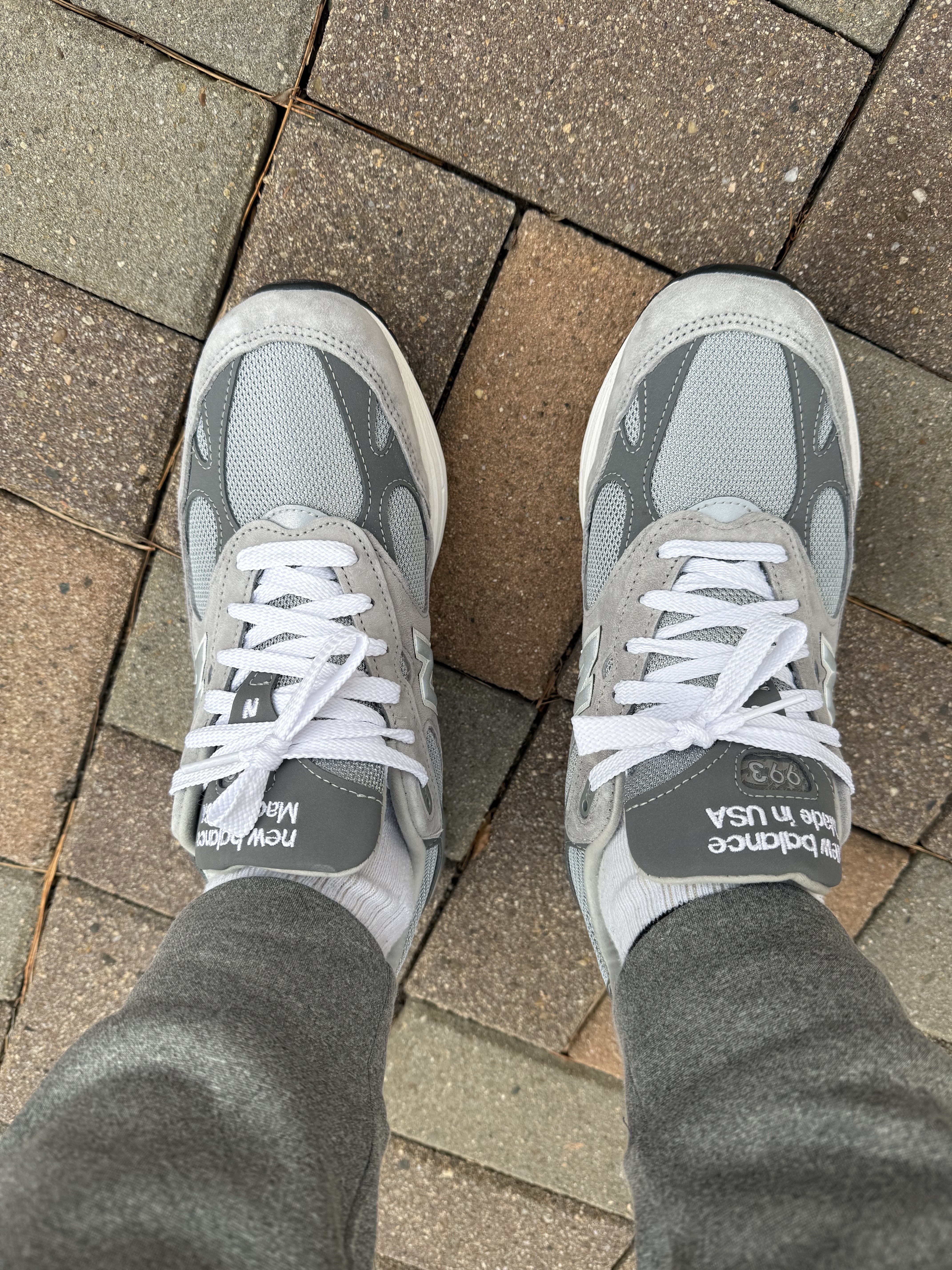 New Balance 993 Made in USA Grey - D Standard 착용 스타일 - 1