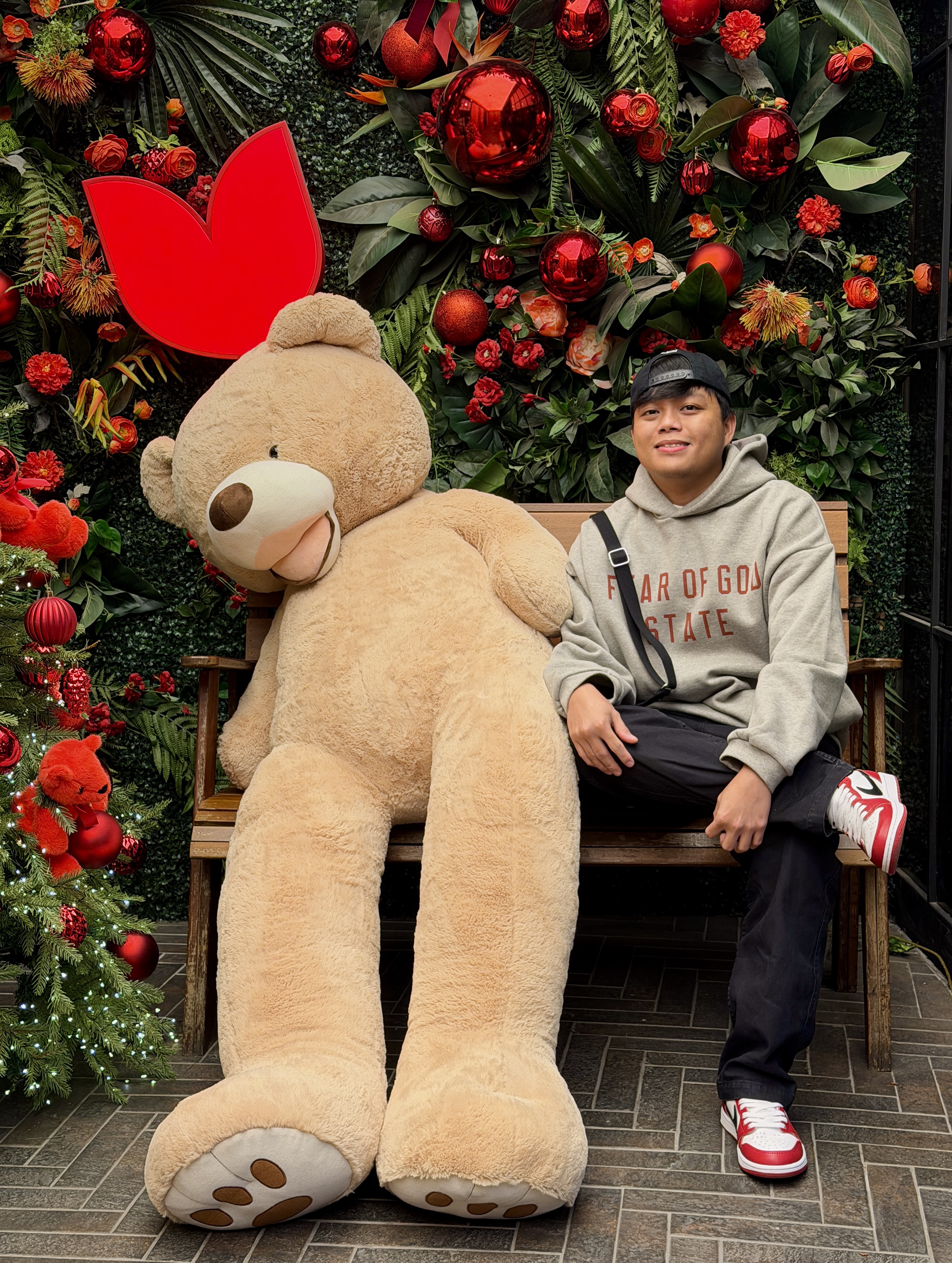 Essentials Fleece State Hoodie Dark Heather - 24FW, Jordan 1 Retro Low OG Chicago 착용 스타일 - 2