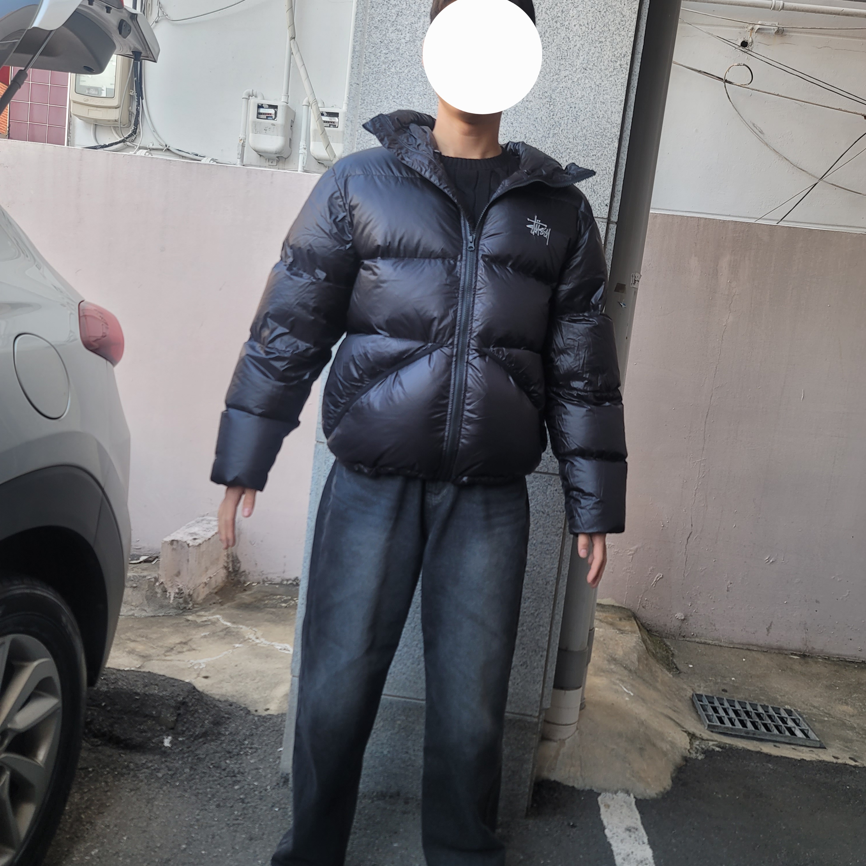 Stussy Micro Ripstop Down Parka Jet Black 착용 스타일