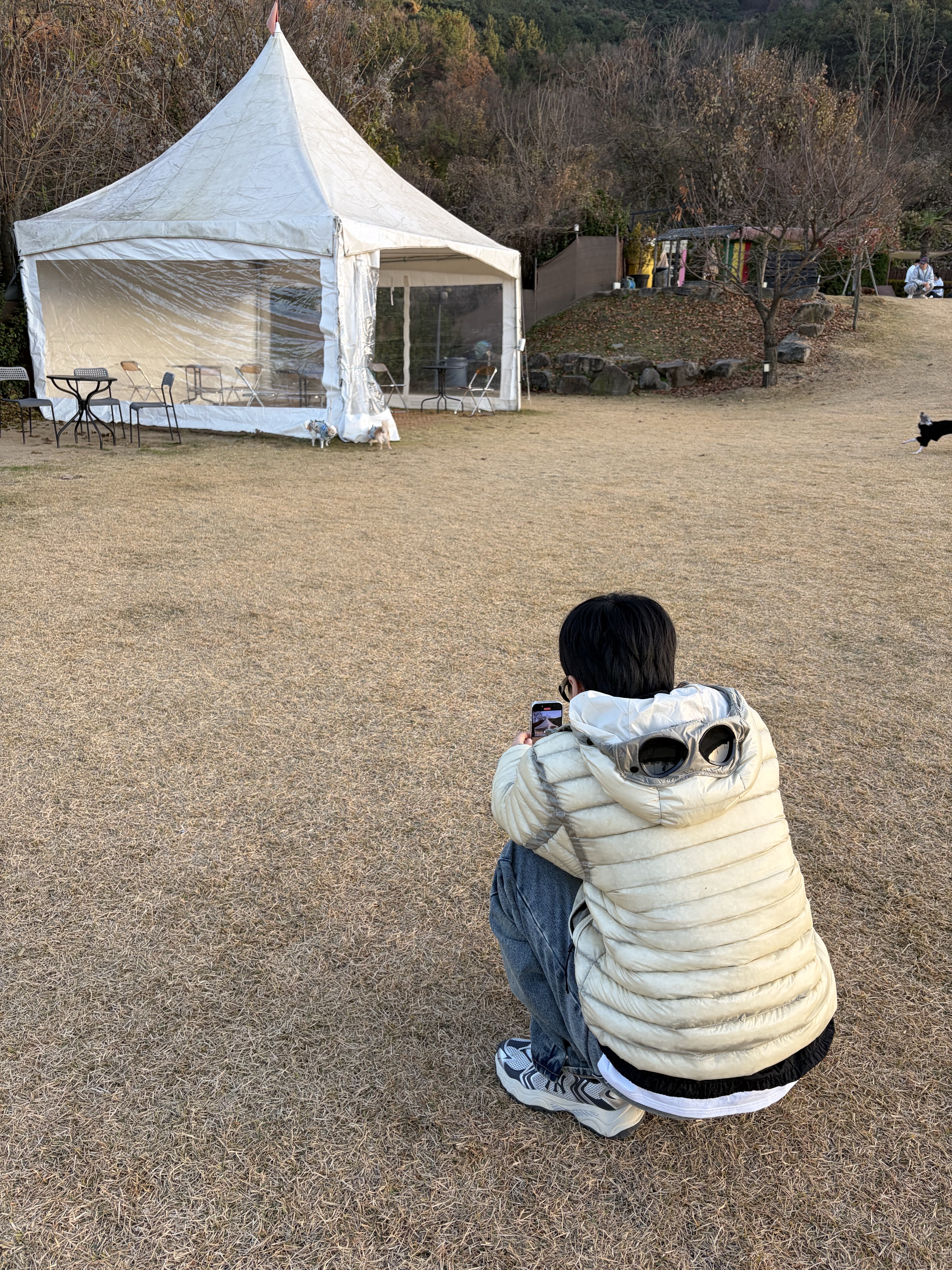 C.P. Company D.D. Shell Goggle Down Jacket Pistachio Shell Beige - 25FW, C.P. Company D.D. Shell Goggle Down Jacket Pistachio Shell Beige - 25FW 착용 스타일 - 3