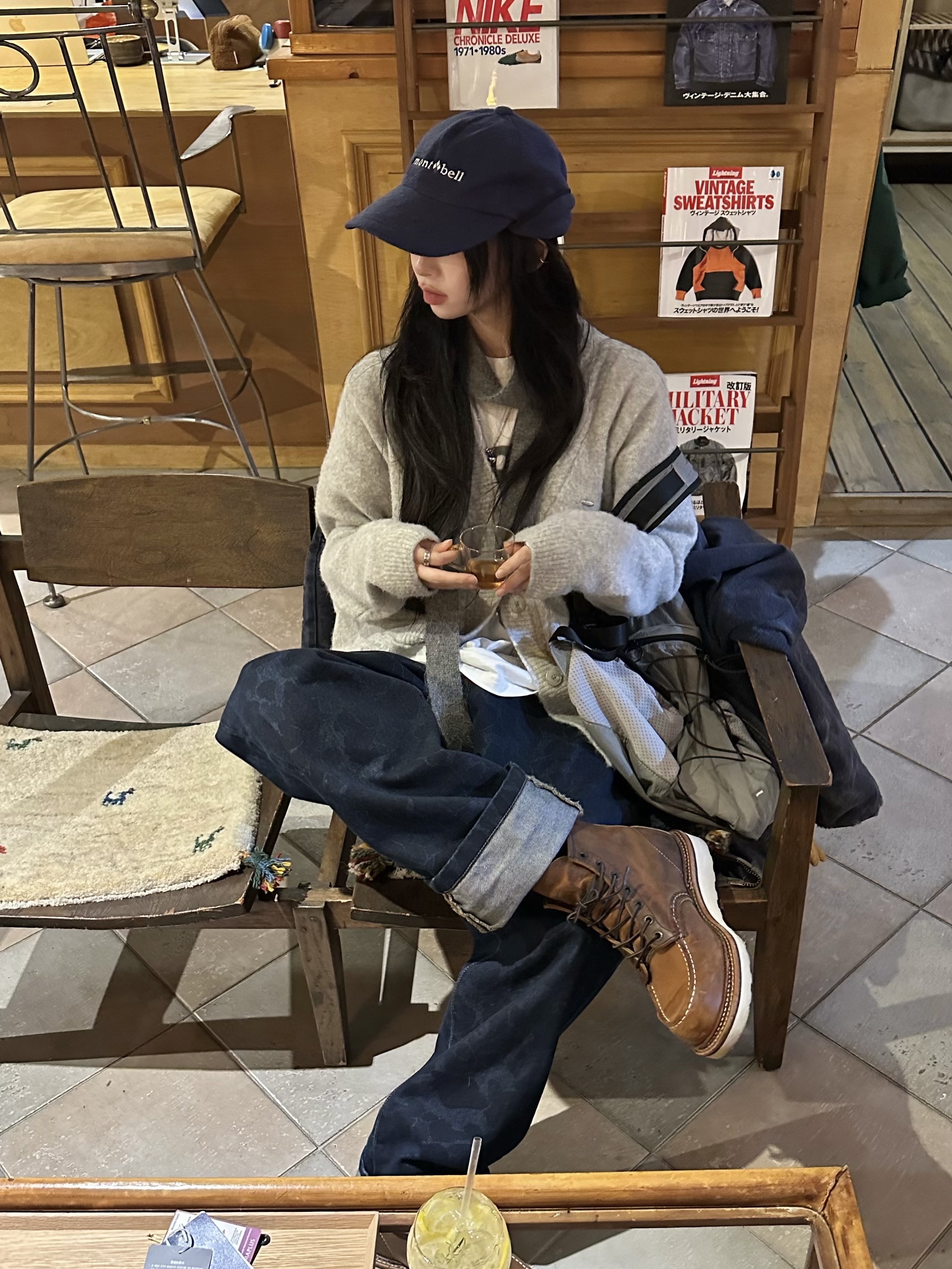 Carhartt WIP Duck Landon Pant Maitland Camo Duck Blue Stone Washed, Red Wing 6 Inch Classic Moc Toe 1907 Copper Rough & Tough - D 착용 스타일 - 1