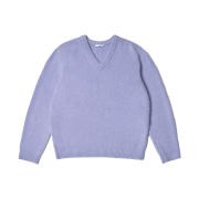 STU Boucle V-Neck Knit In Purple