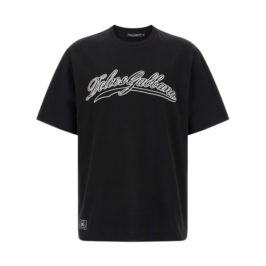 G8PN9ZG7PIXN0000 Dolce & Gabbana Cotton T-Shirt with Logo Embroidered Black