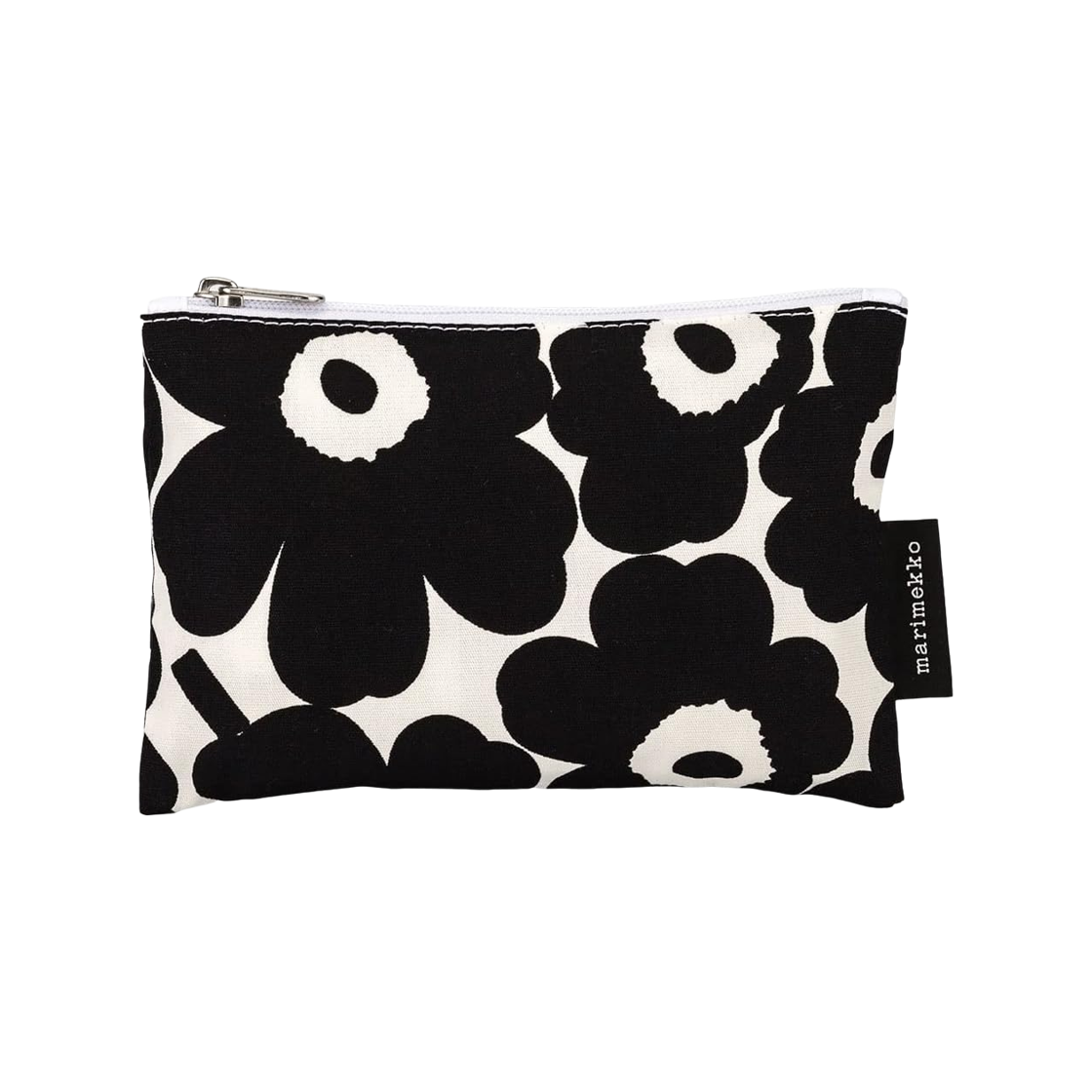 071296-190 Marimekko Kaika Mini Unikko Pouch White Black