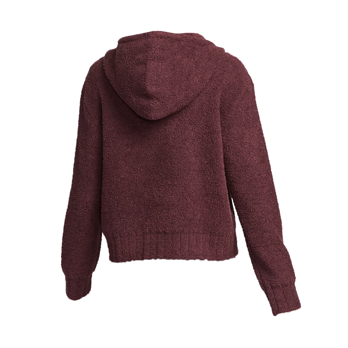 (W) 나이키 NSW 피닉스 코지 부클레 루즈 니트 후드 버건디 크러쉬 - 아시아((W) Nike NSW Phoenix Cozy Boucle Loose Knit Hoodie Burgundy Crush - Asia) - 2