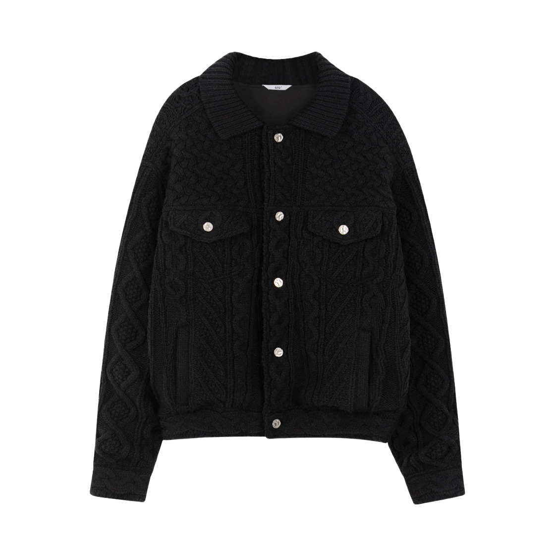 에스티유 니트 트러커 인 블랙(STU Knit Trucker Jacket In Black)