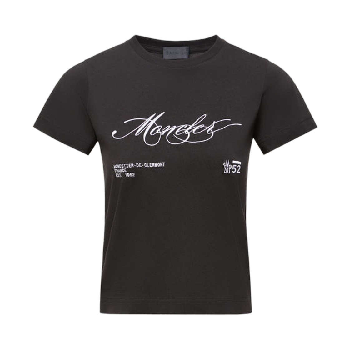 K2-093-8C00005-89AJS-998 (W) Moncler Embroidered Cursive Logo Cotton T-Shirt White - 25FW