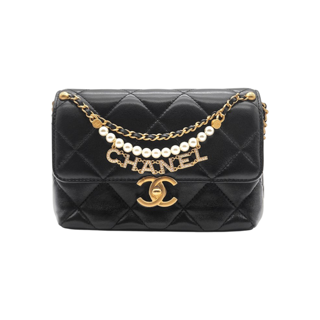 ITFNEE5QCWDK Chanel Pearl Logo Chain Bag