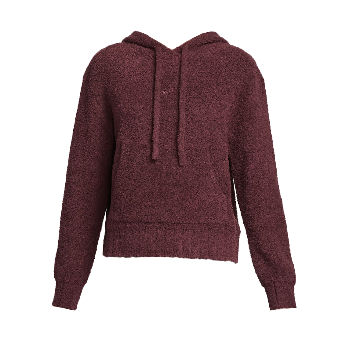 HV2769-619 (W) Nike NSW Phoenix Cozy Boucle Loose Knit Hoodie Burgundy Crush - Asia