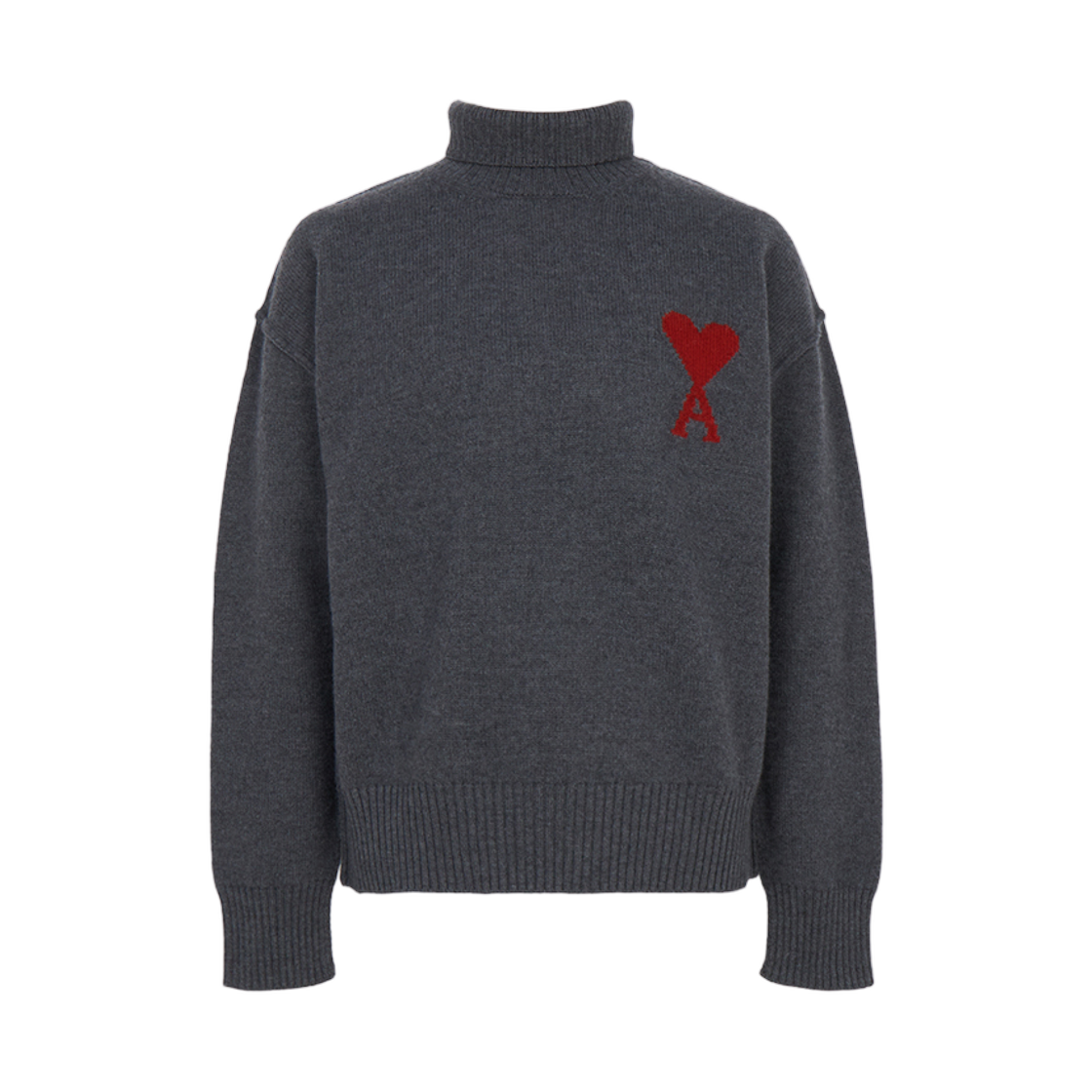 UKS839-018-084 AMI Turtleneck Knitwear Gray