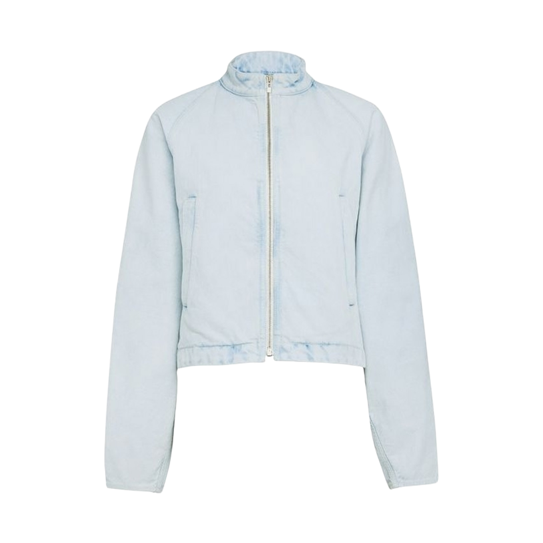 (W) 알라이아 라운드 데님 자켓 라이트 블루((W) Alaia Round Denim Jacket Light Blue)