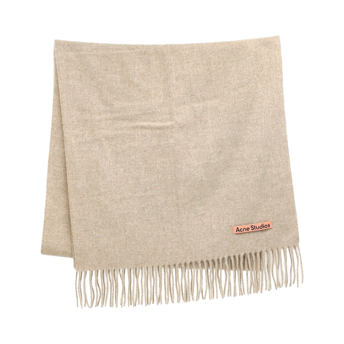 CA0210-633 Acne Studios Narrow Wool Fringe Muffler Oatmeal Melange