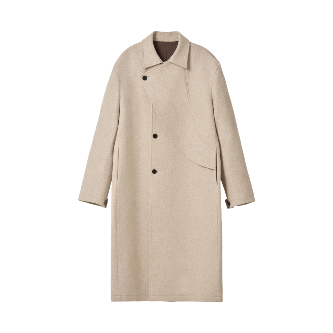 에스티유 레이어드 라펠 코트 인 아이보리(STU Layered Lapel Coat In Ivory)
