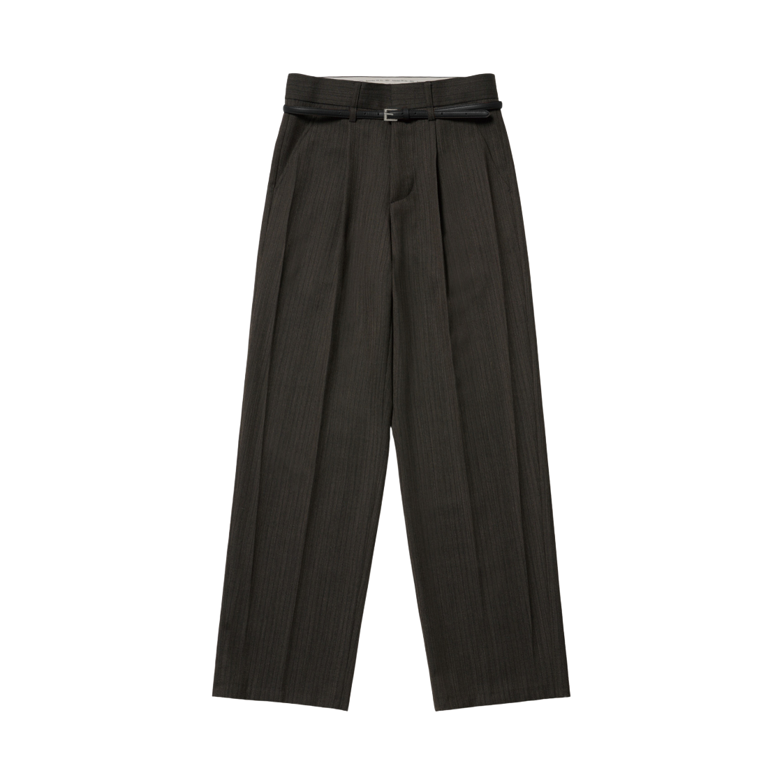 2504MLPCH1 STU Crease Belt Slacks In Charcoal