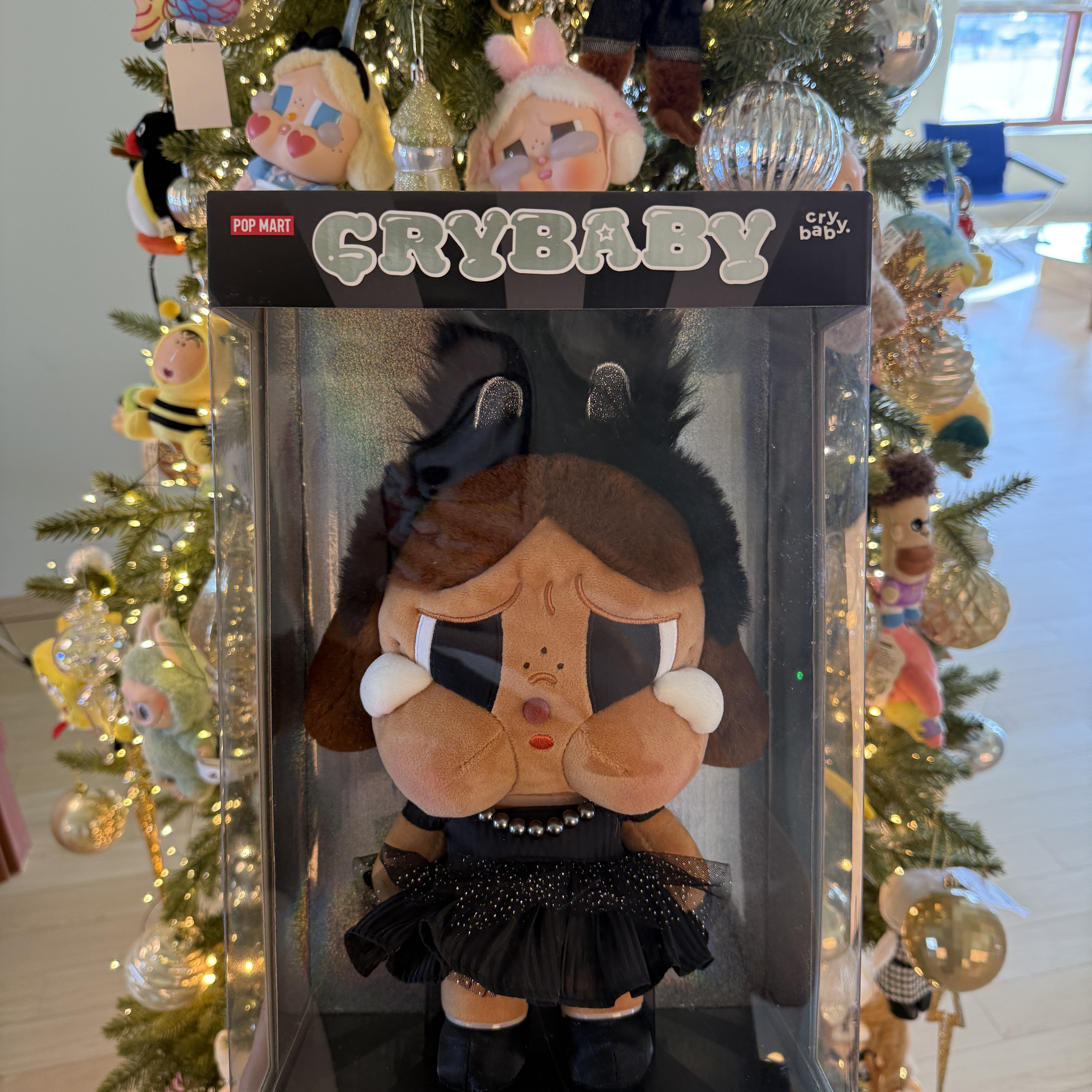 Pop Mart Crybaby Shiny Shiny Series Plush Doll Black, Pop Mart Crybaby Crying Again Series Plush Keyring Sealed Case (6 Blind Boxes) 착용 스타일 - 2