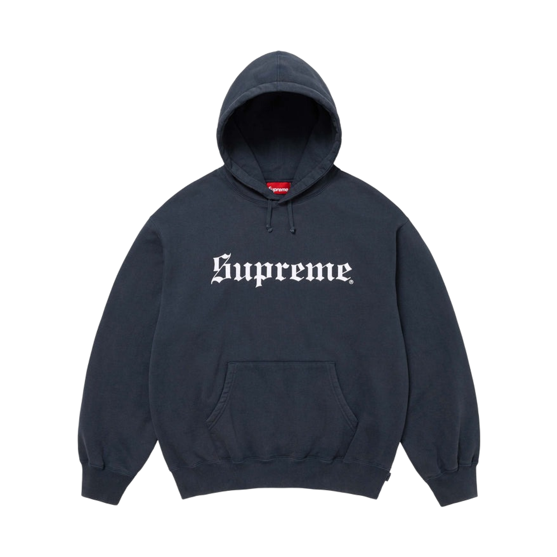 슈프림 워시드 올드 잉글리쉬 후드 스웨트셔츠 네이비 - 25FW