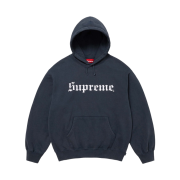 Supreme Washed Old English Hooded Sweatshirt Navy - 25FW